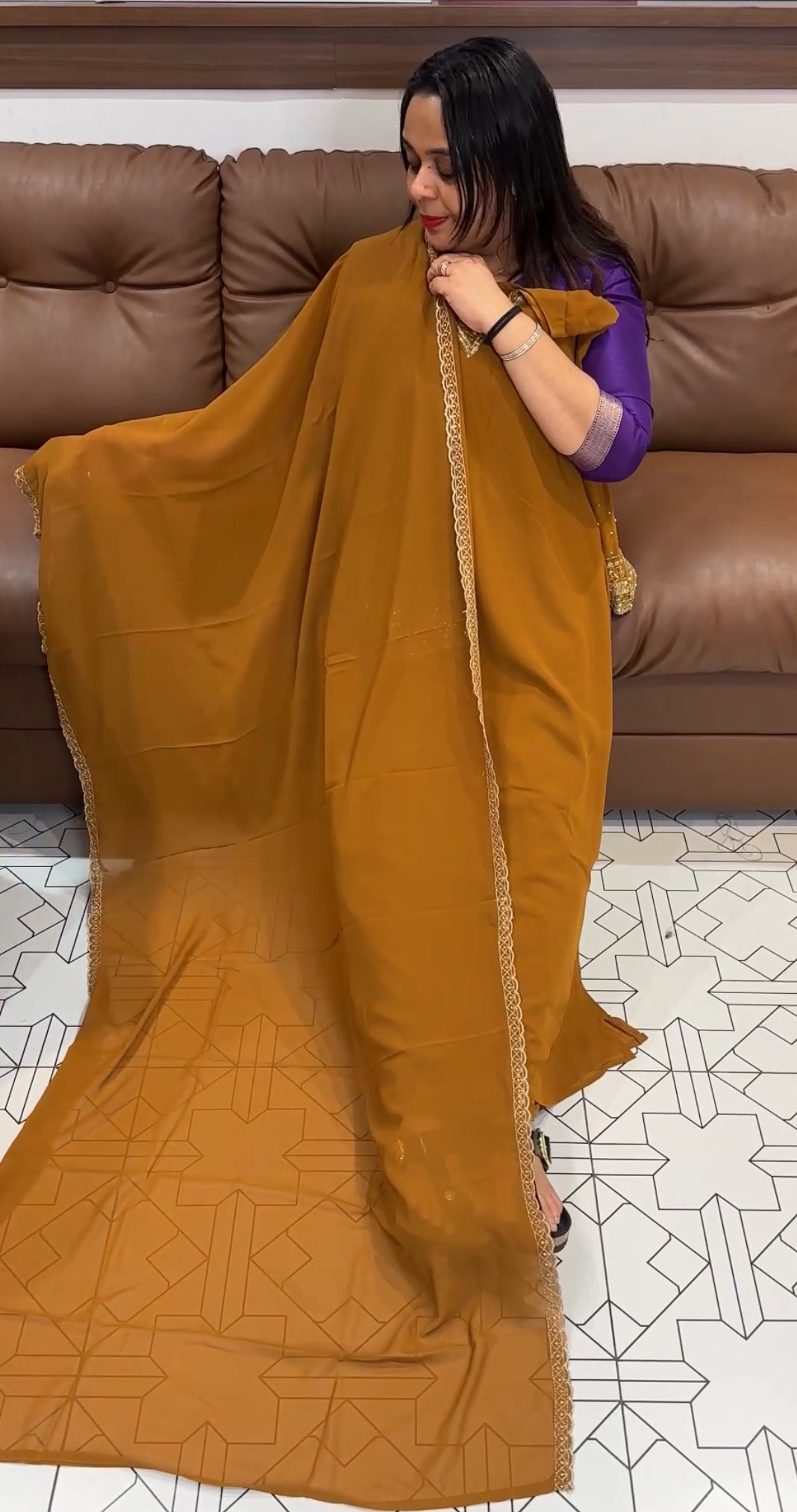 HAND WORKED TOP ,BOTTOM AND DUPATTA  - IHA 19080