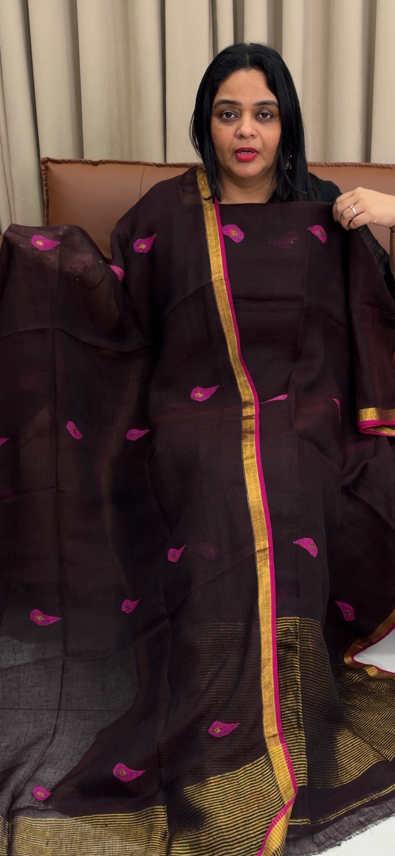 JAMDANI UNSTITCHED SALWRA SUITS  - IHA 34000