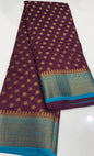 SEMI CRAPE SILK SAREE  - IHA 18183