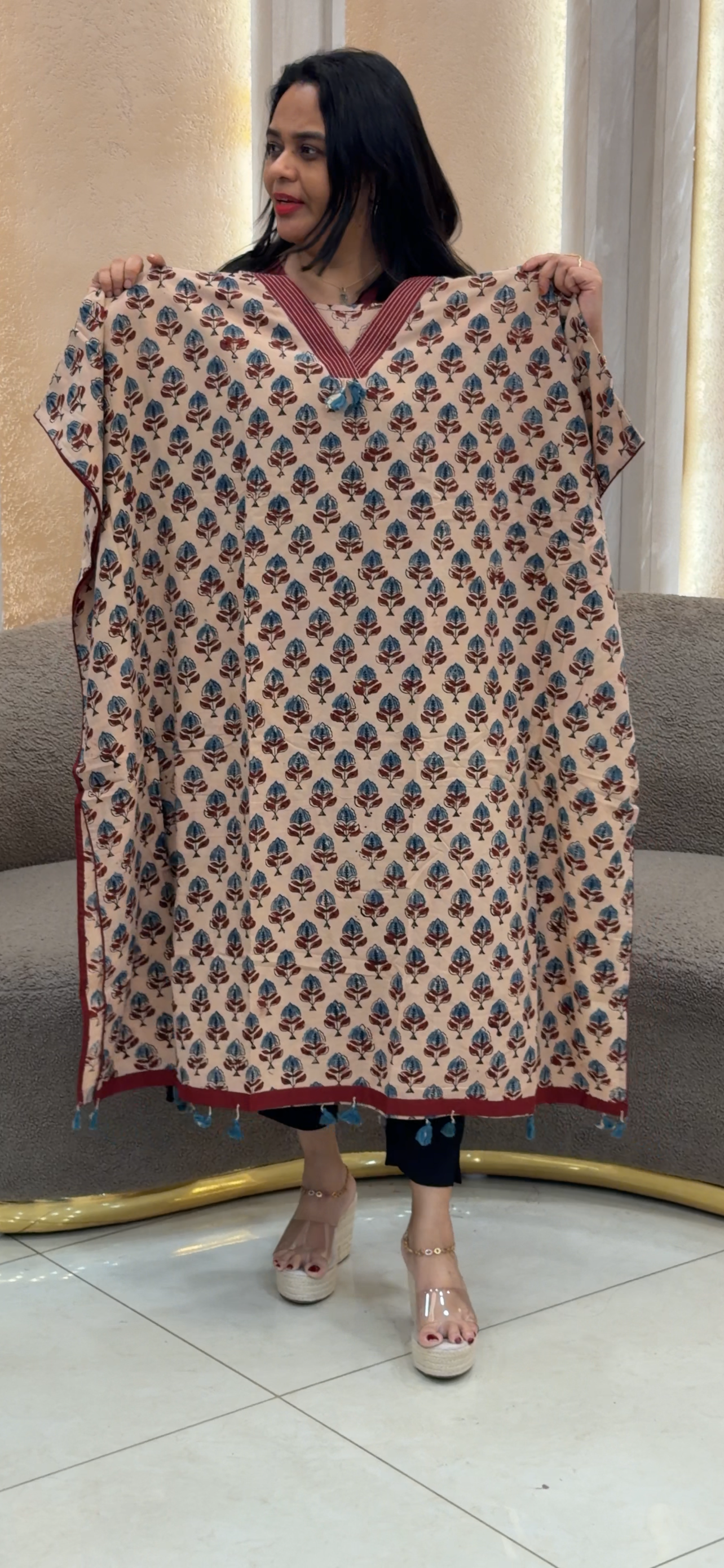 PRINTED  KAFTAN TOPS - IHA 33375