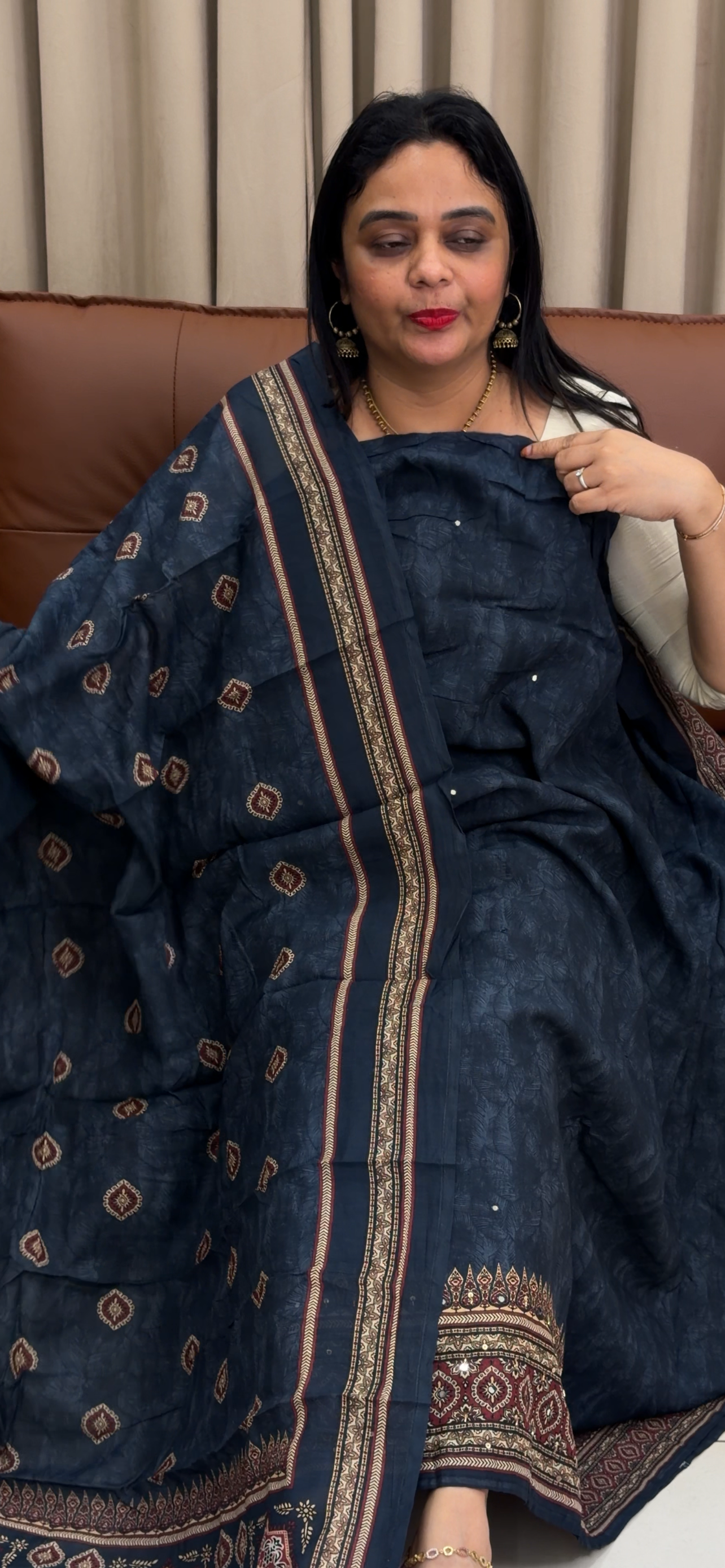 MALAI CHANDERI UNSTITCHED SALWAR SUITS - IHA 34016