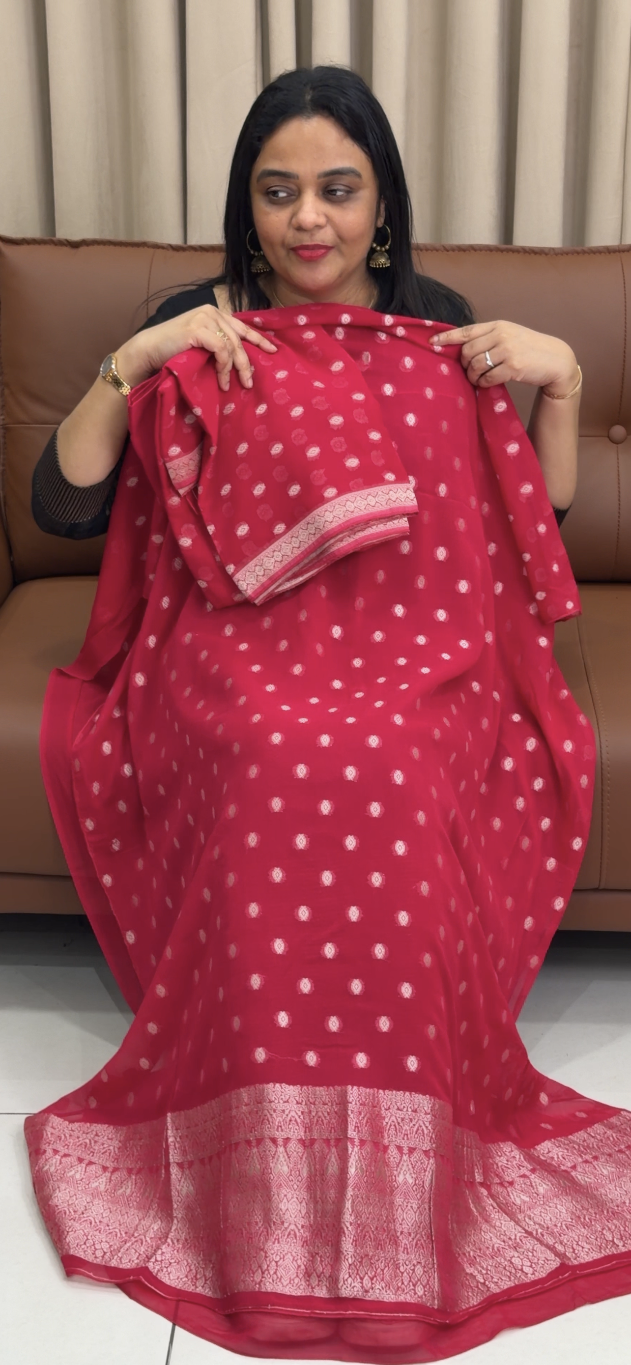 VISCOSE GEORGETTE UNSTITCHED SALWAR SUITS - IHA 34020