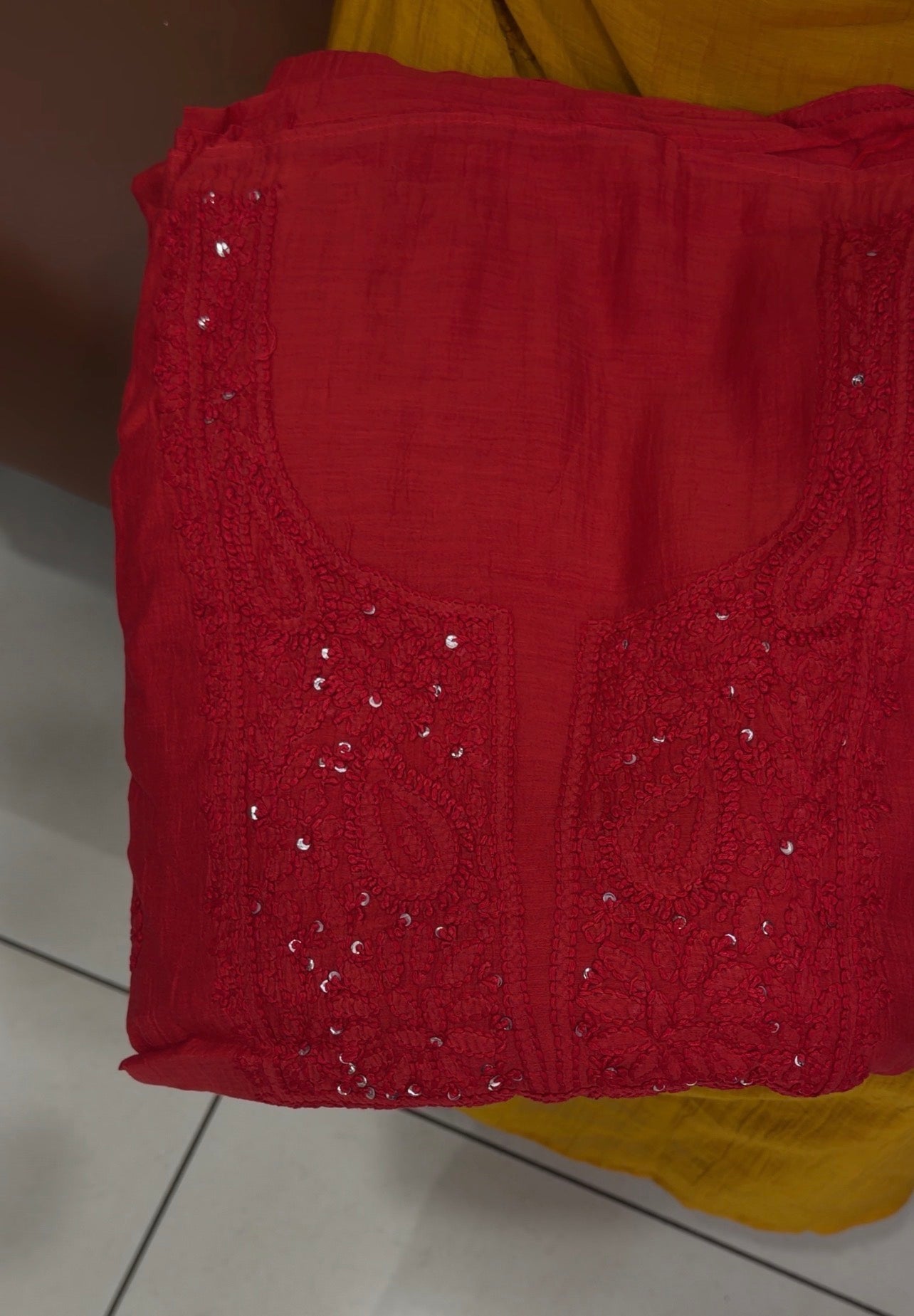 LUCKNOWI CHIKANKARI UNSTITCHED SALWAR SUITS - IHA 34724