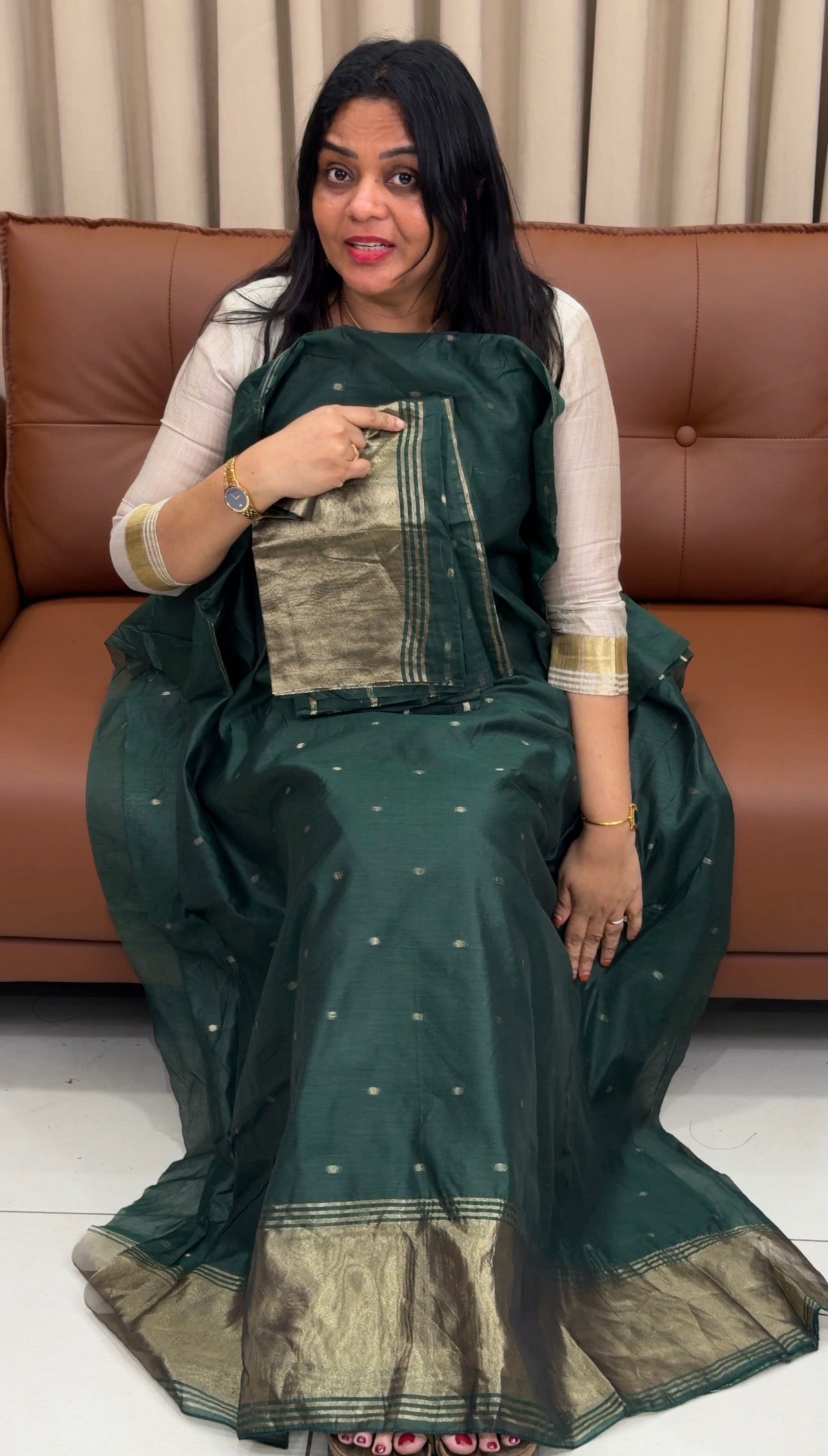 FORWARD JAMDANI TOP,BOTTOM AND DUPATTA  - IHA 33634