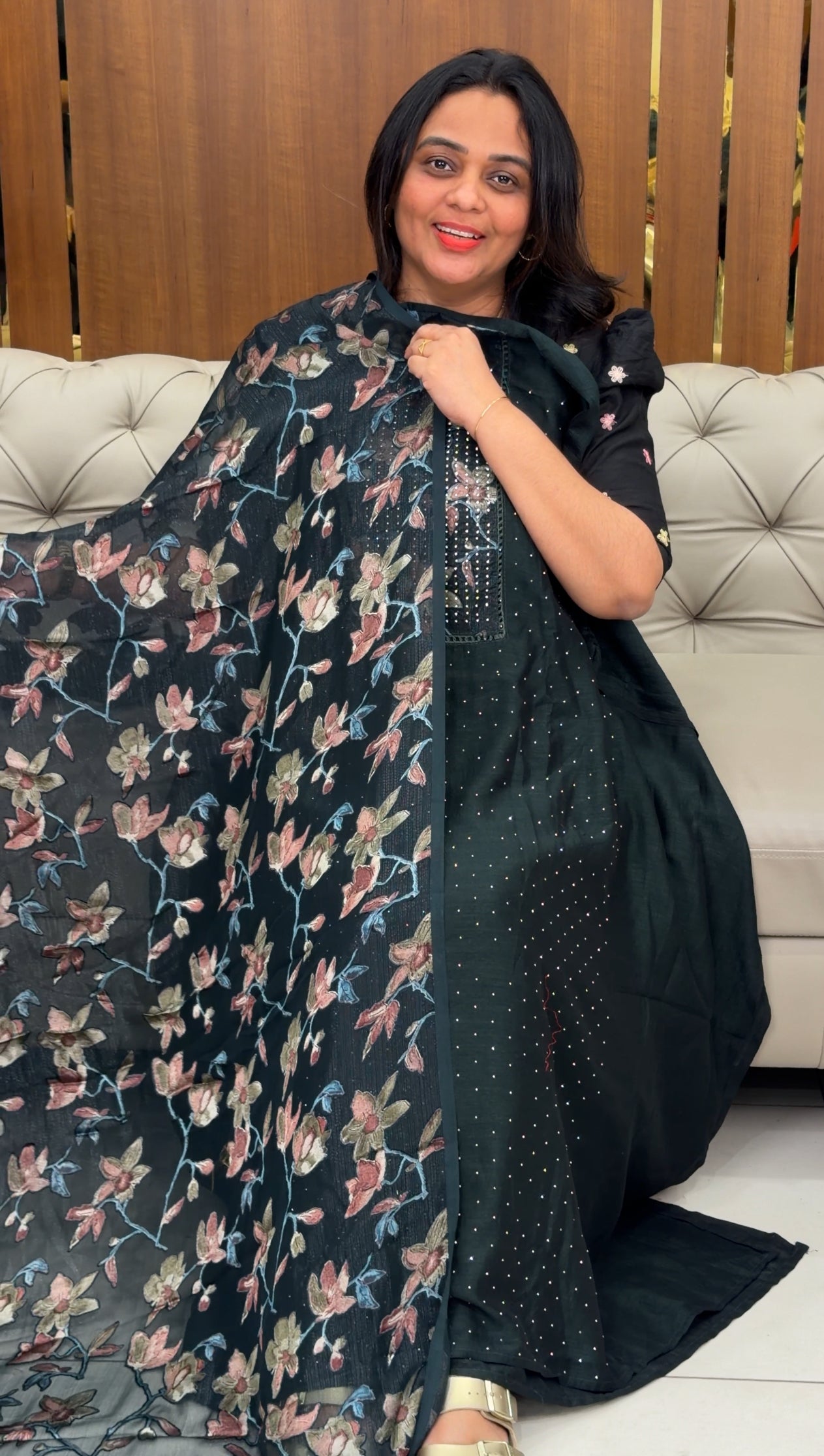 SEMI RAW SILK UNSTITCHED SALWAR SUITS - IHA 29863