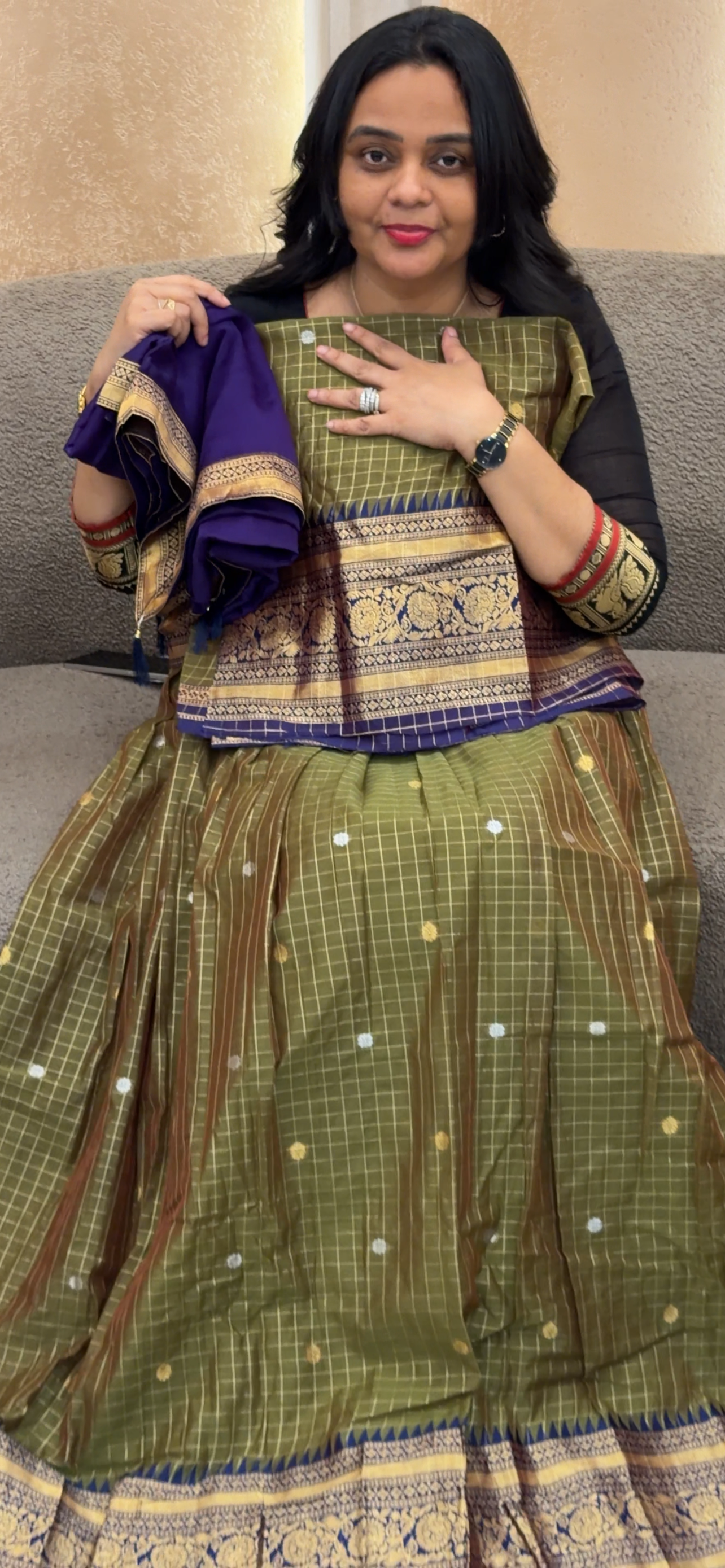 SEMI STITCHED DHAVANI SETS - IHA 35039