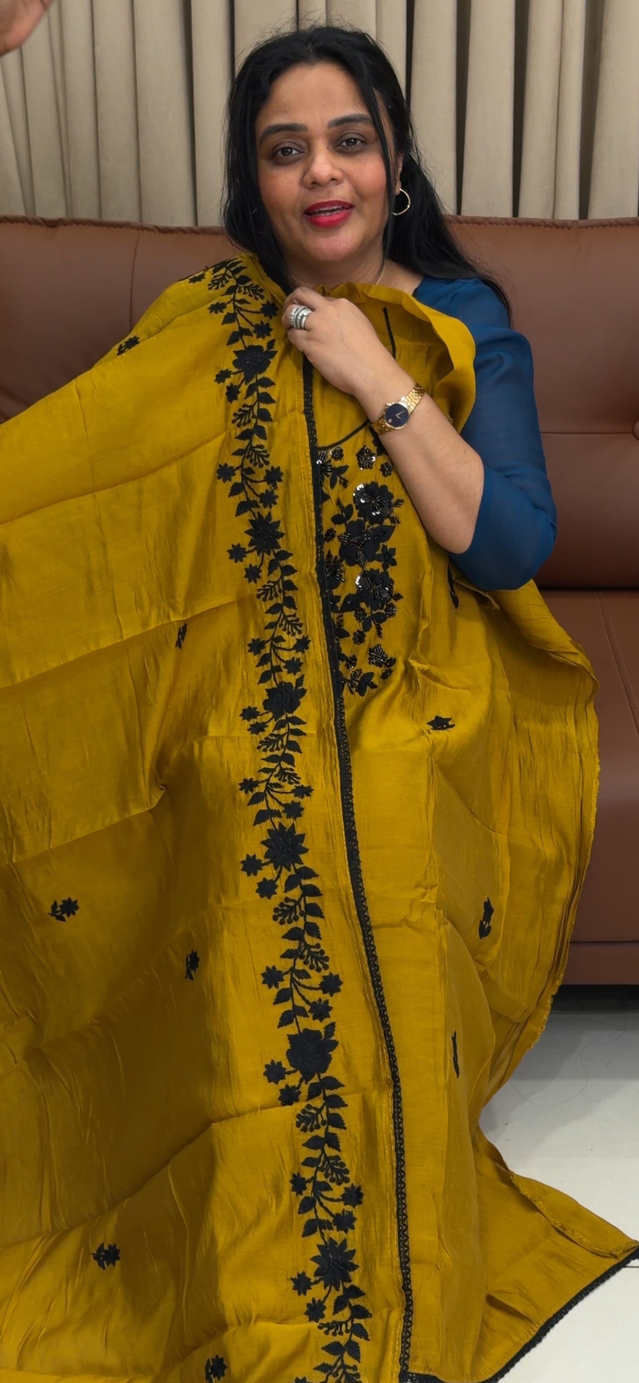 MALAI CHANDERI UNSTITCHED SALWAR SUITS - IHA  34649