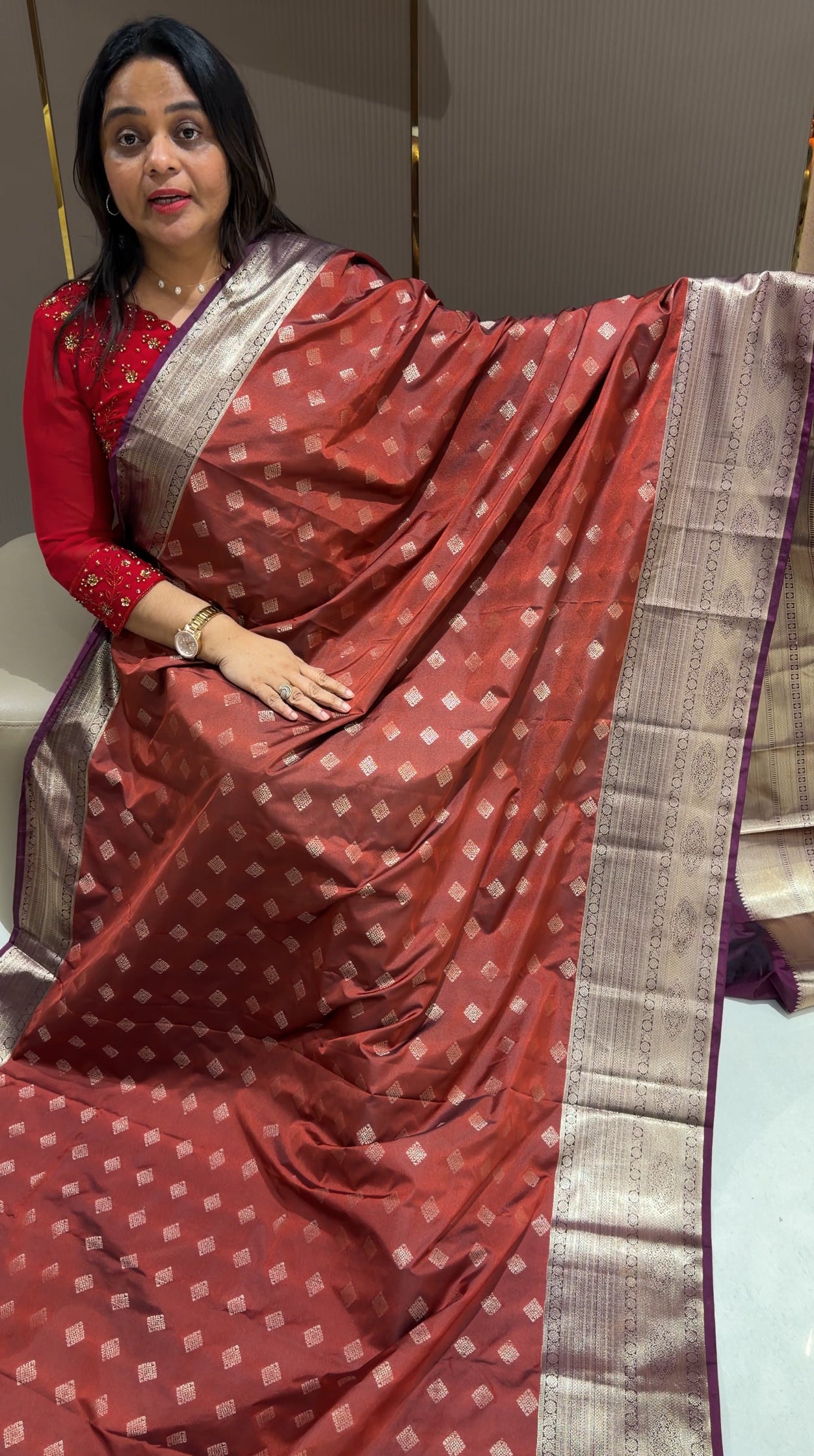 FORWARD SEMI KANCHIPURAM SILK SAREES - IHA 28738