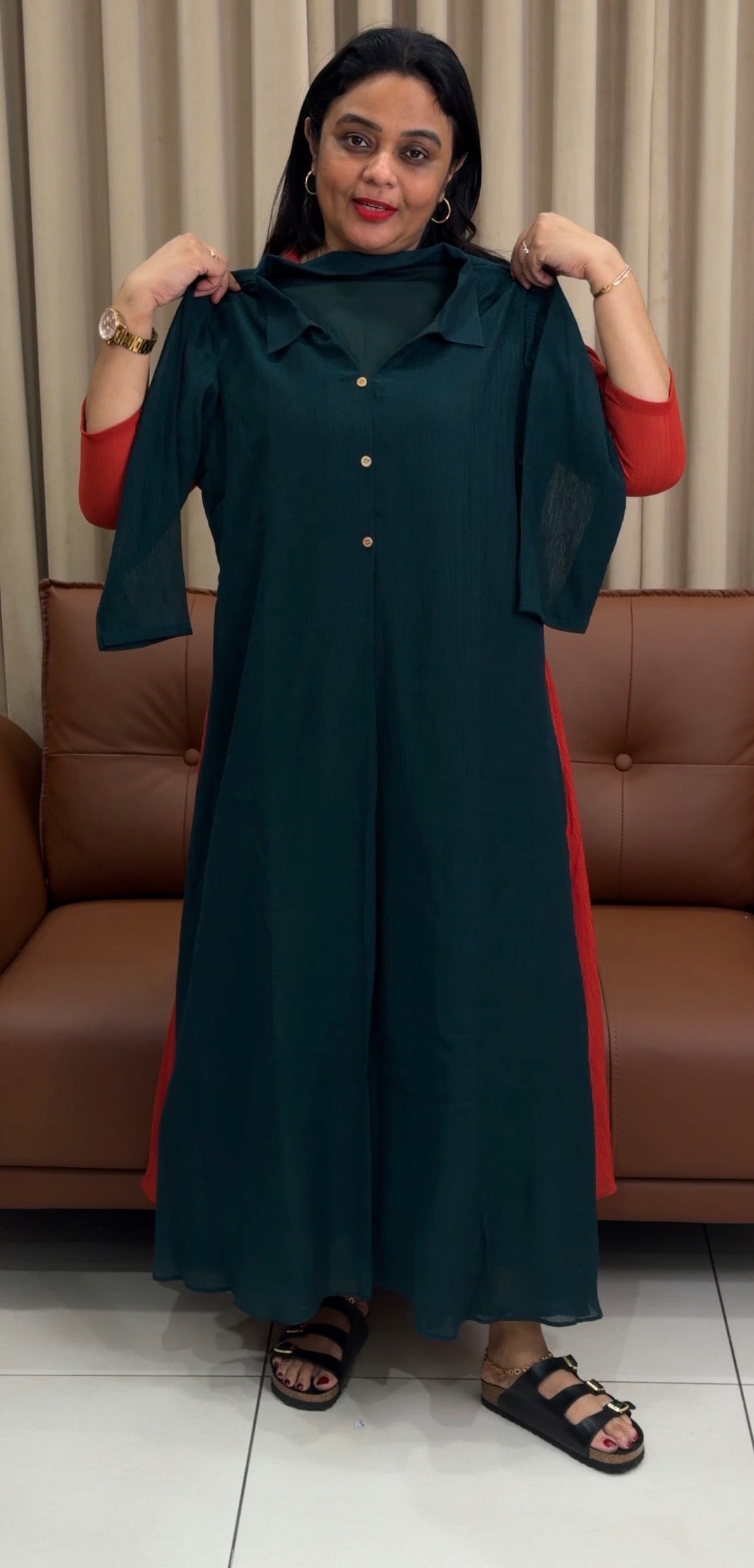 IHA'S IN-HOUSE MUL CRUSHED TUNIC TOPS - IHA 33936