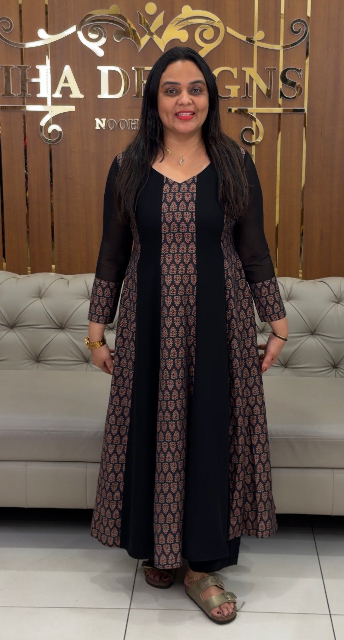 IHA'S IN-HOUSE PRINTED ANARKALKI TOPS - IHA 32300
