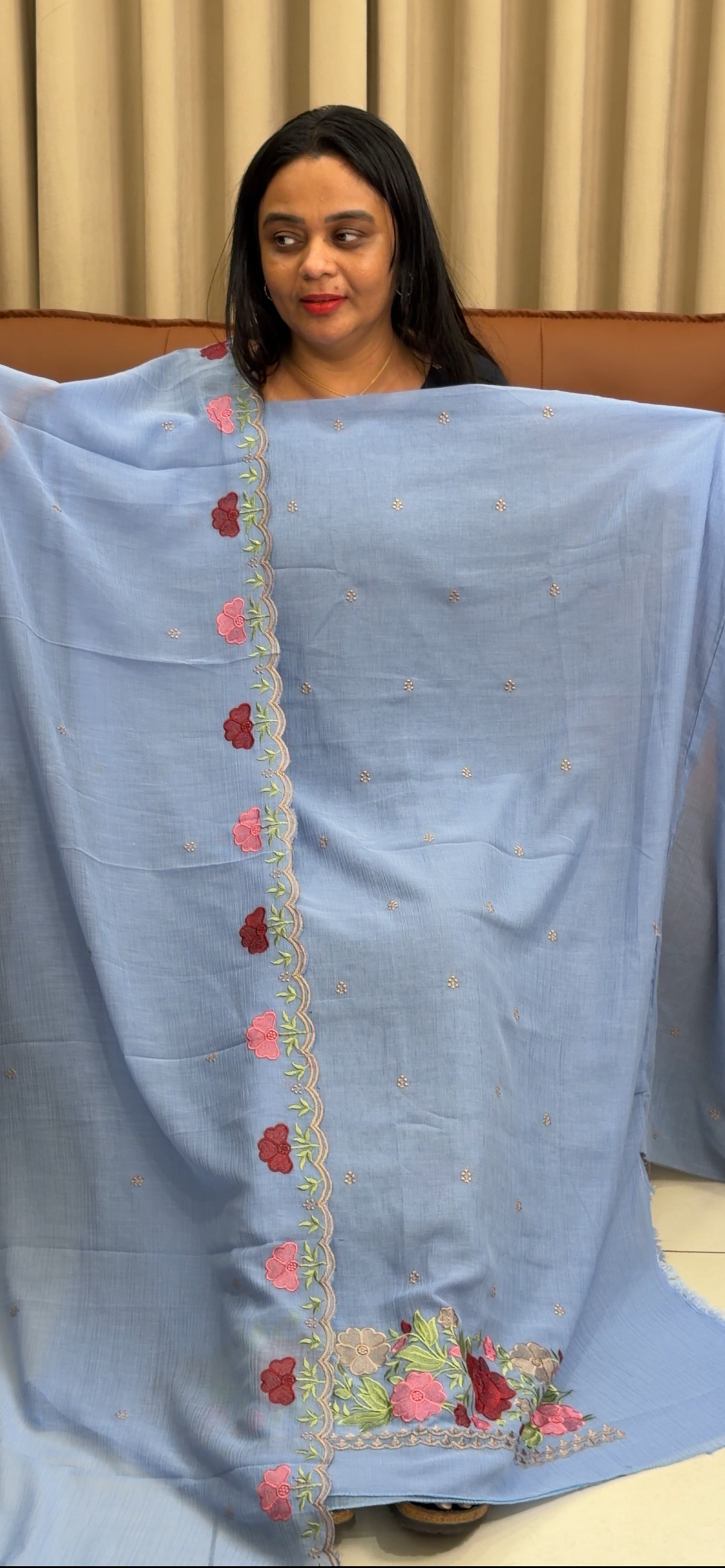 MUL CRUSHED UNSTITCHED SALWAR SUITS - IHA 35259