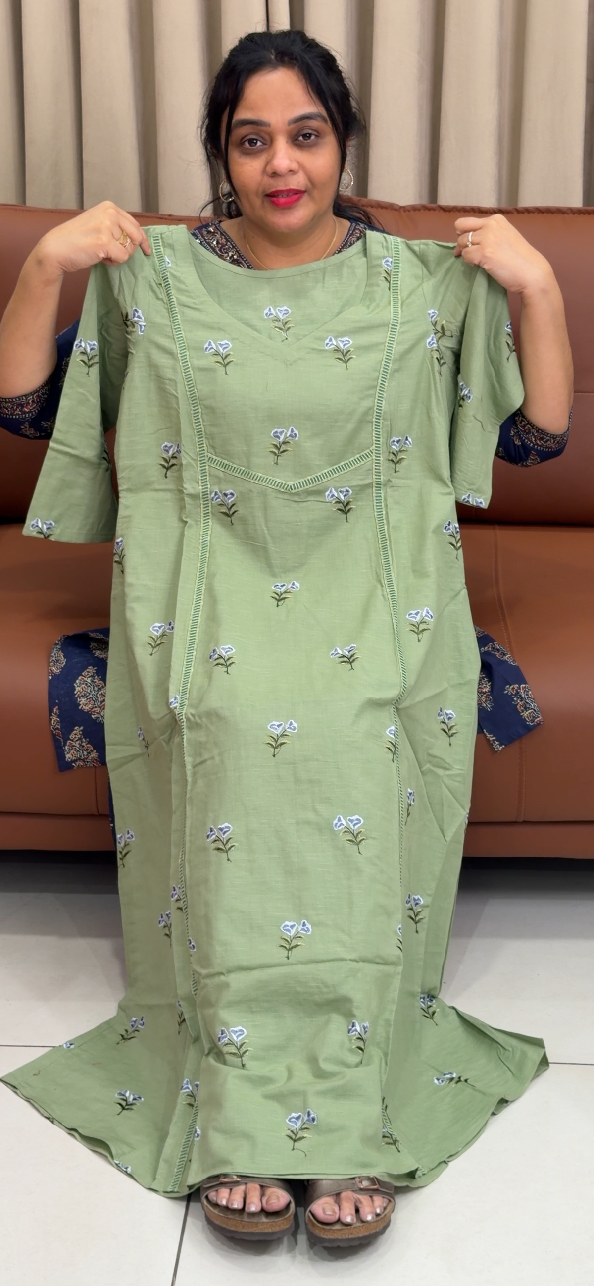 IHA'S IN-HOUSE COTTON LINEN LONG TOPS - IHA 36105