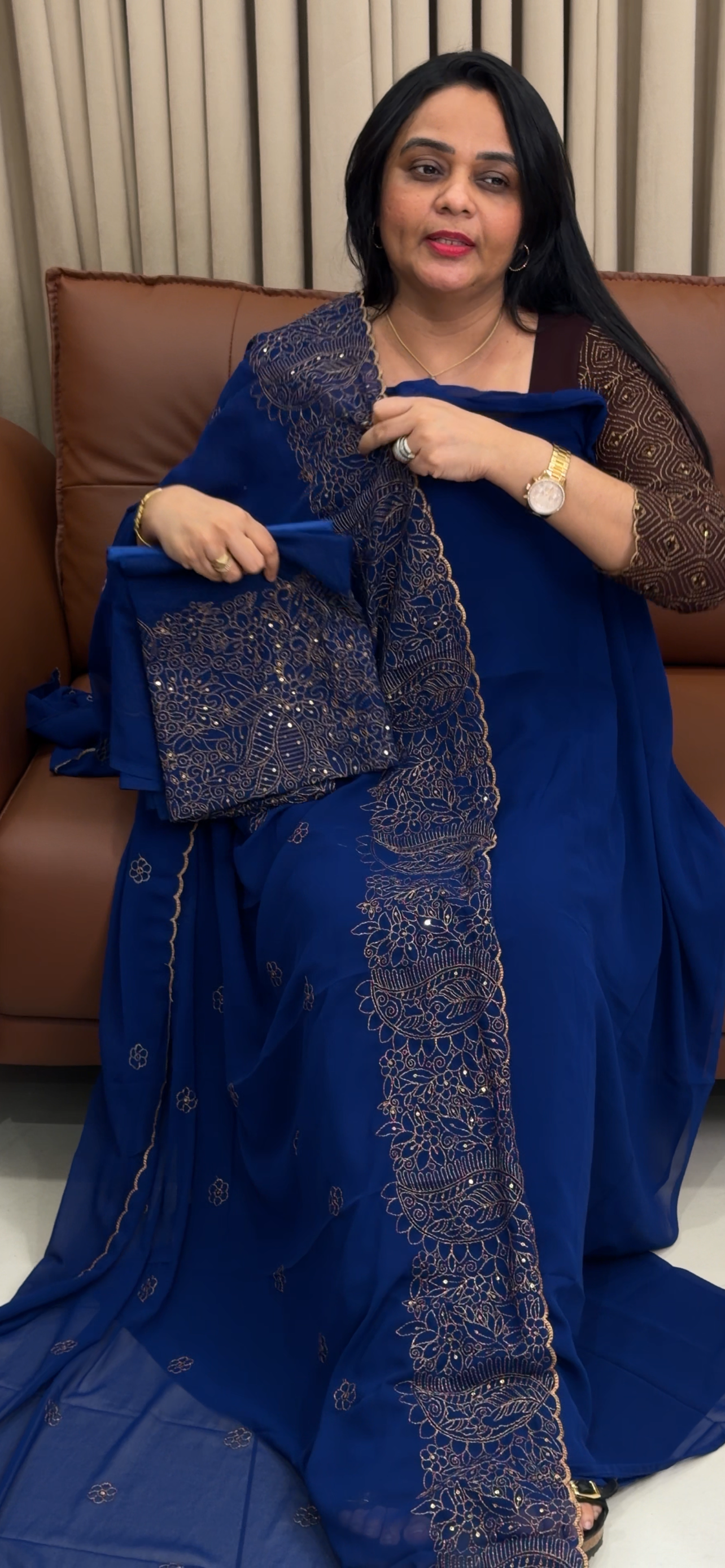 FAUX GEORGETTE UNSTITCHED SALWAR SUITS - IHA 34781