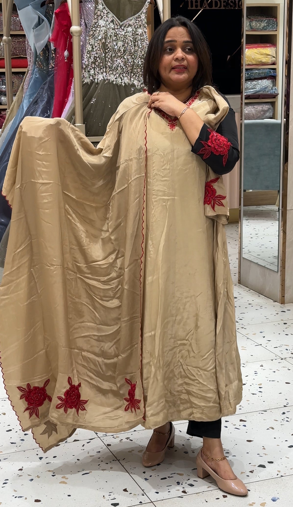 CRAPE SILK TOP, BOTTOM AND DUPATTTA - IHA 27190