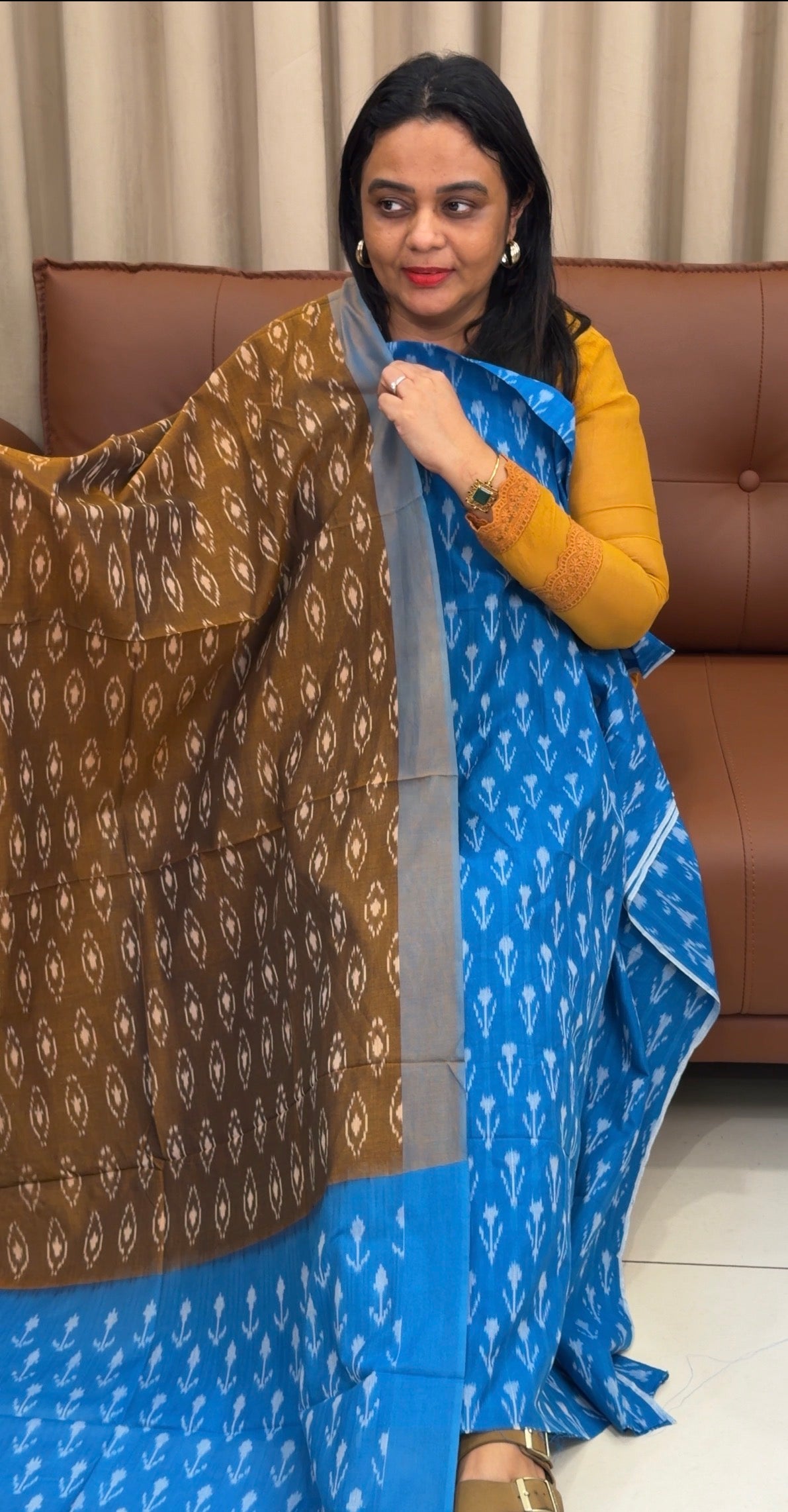 SILK IKAT UNSTITCHED SALWAR SUITS - IHA 33470