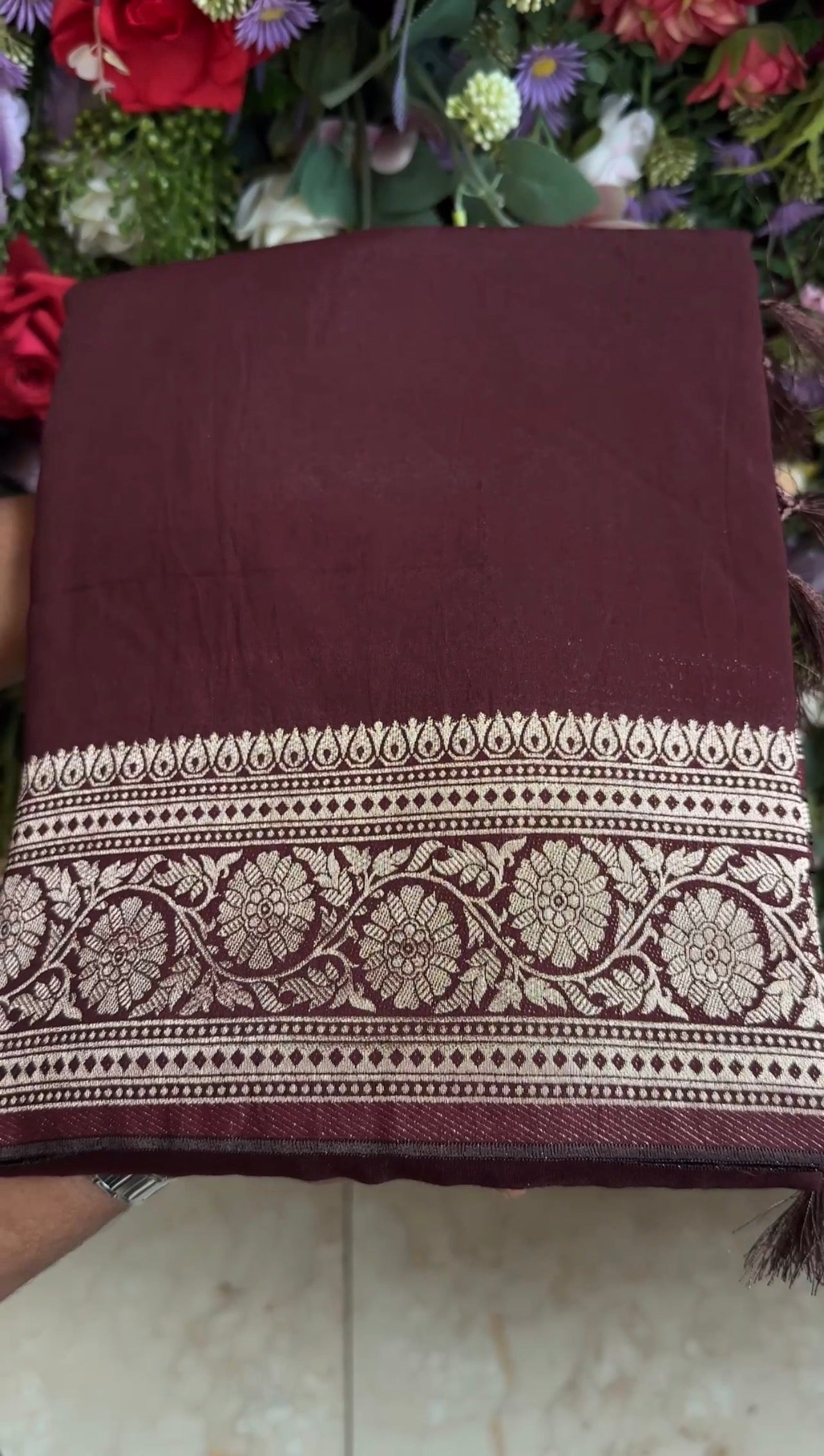VISCOSE GEORGETTE BANARASI SAREES - IHA 34445