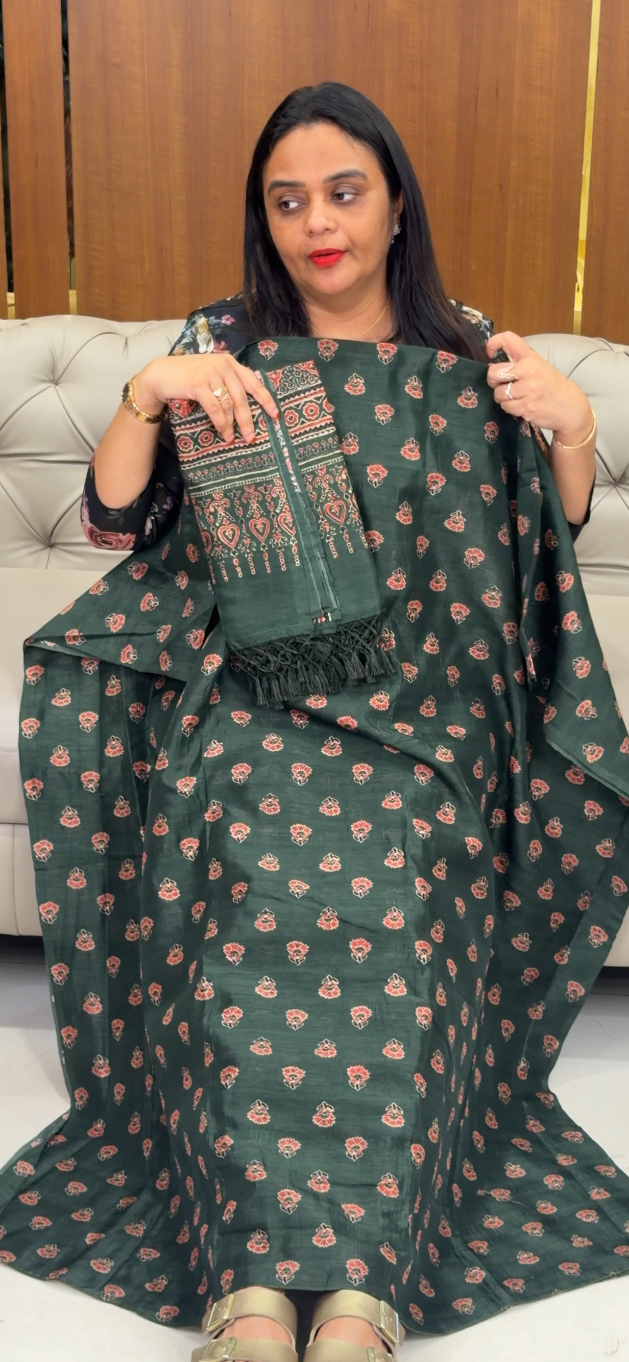 SEMI DUPION UNSTITCHED SALWAR SUITS - IHA 32410