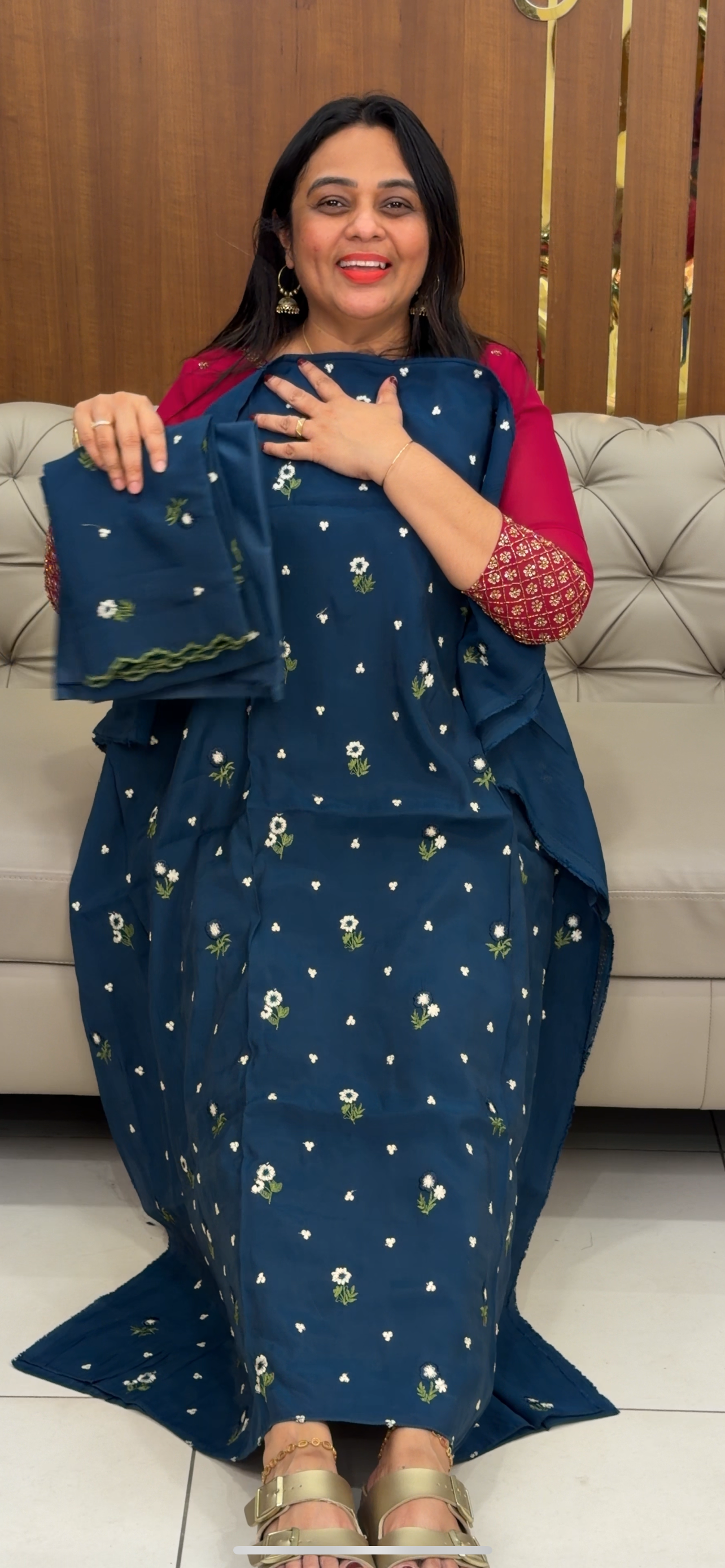 MUL CHANDERI UNSTITCHED SALWAR SUITS - IHA 29843