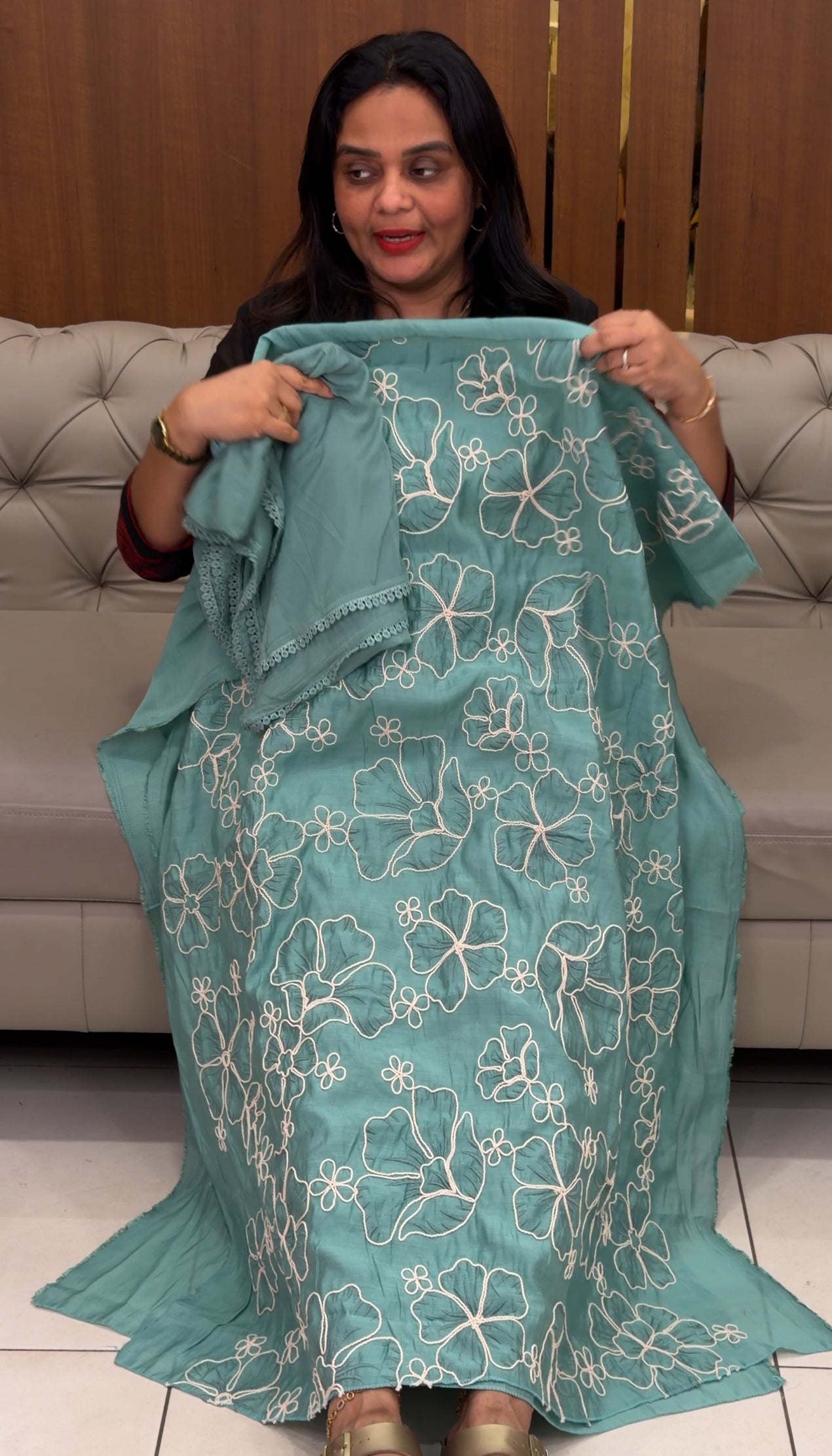 MUL CHANDERI UNSTITCHED SALWAR SUITS - IHA 30932