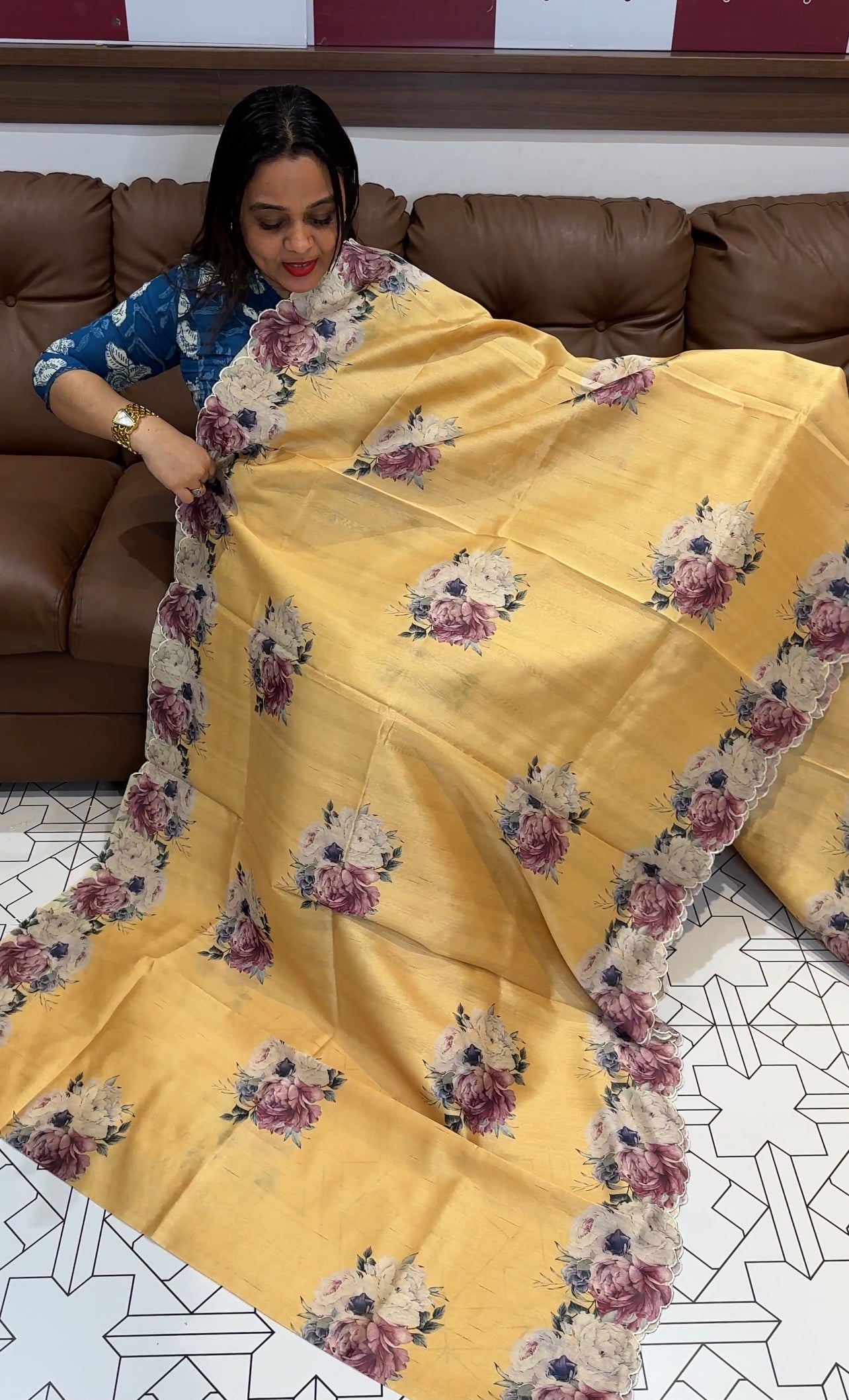 SEMI TUSSER SAREES - IHA 18530