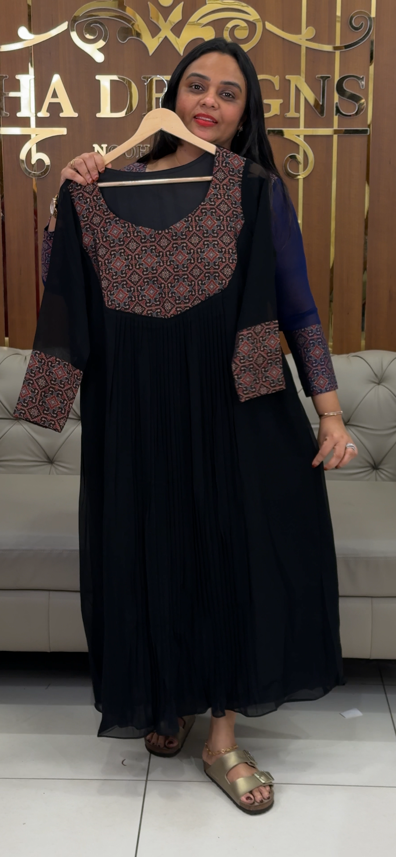 IHA'S IN-HOUSE GEORGETTE  ALINE TOPS - 32176