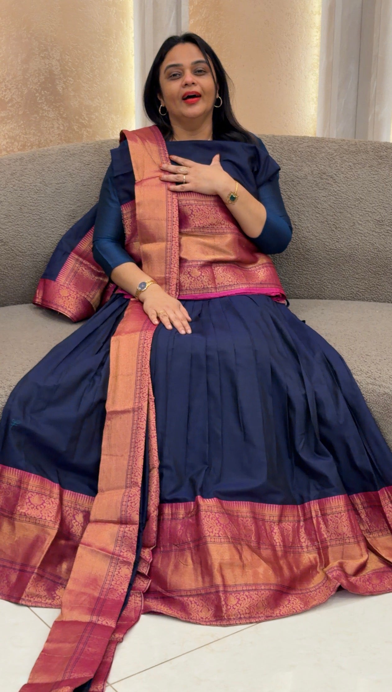 SEMI STITCHED DHAVANI SETS - IHA 33357