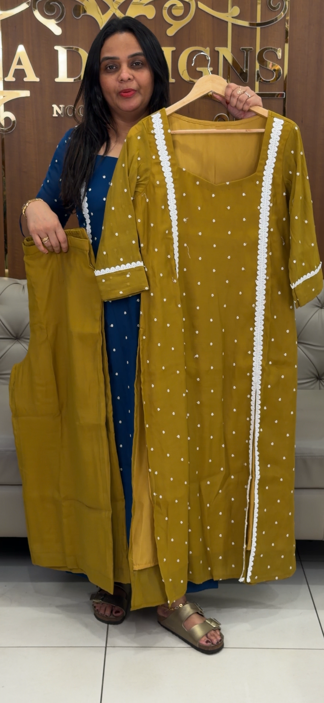 IHA'S IN-HOUSE MUL CHANDERI CO-ORDS SETS - IHA 33177