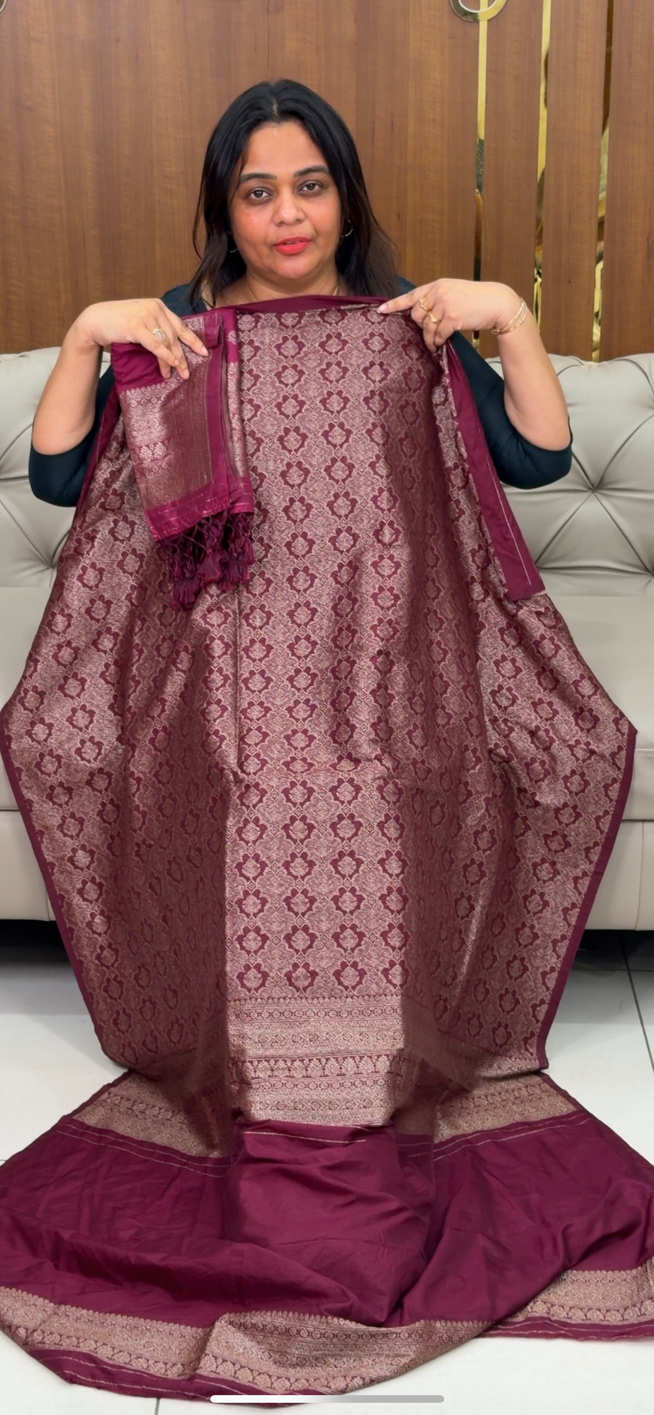 KATAN BANARASI UNSTITCHED SALWAR SUITS - IHA 28940