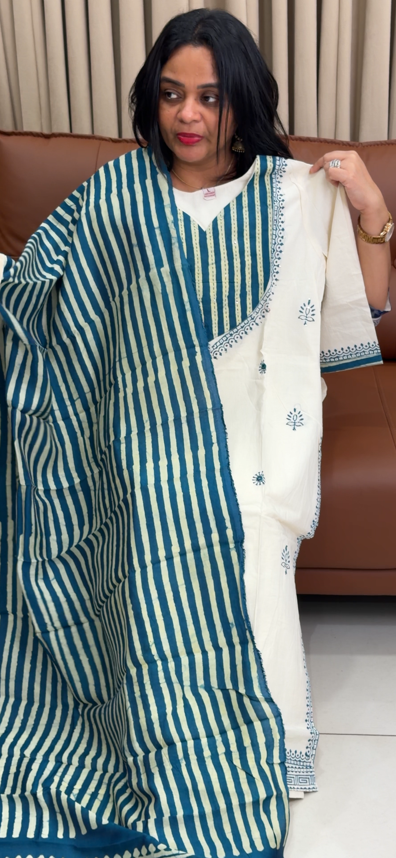 MUL MUL COTTON TOP, BOTTOM AND DUPATTA - IHA 34537