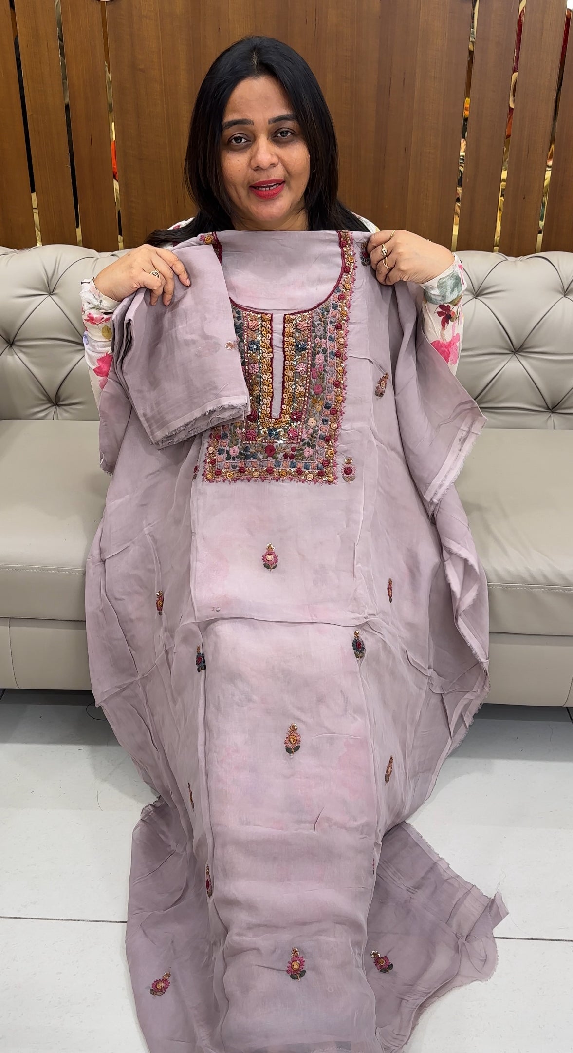VISCOSE ORGANZA UNSTITCHED SALWAR SUITS - IHA 26349