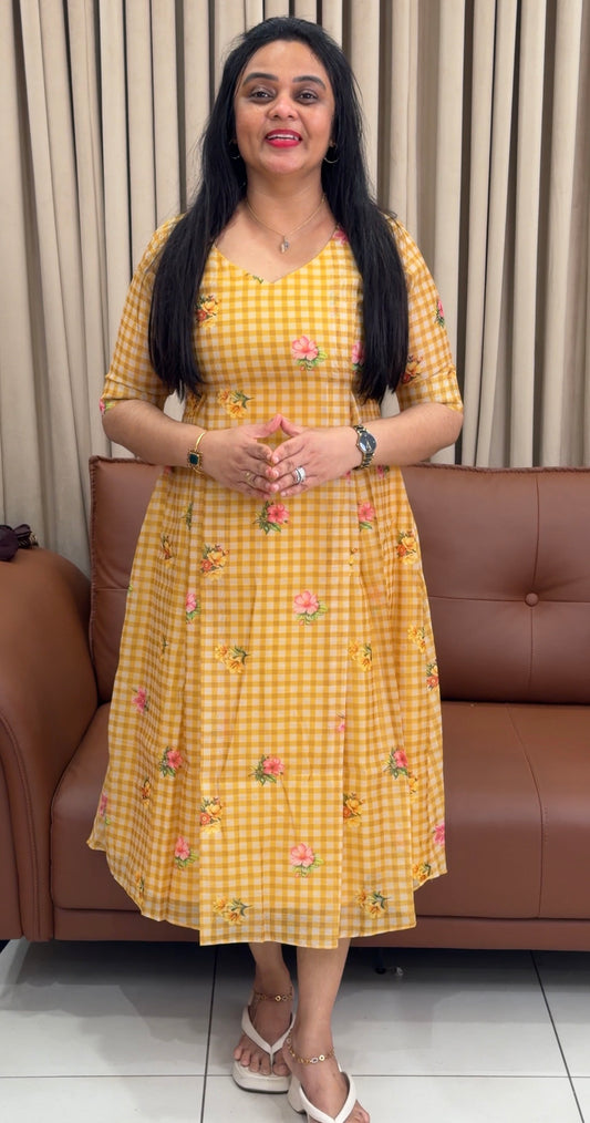 IHA'S IN-HOUSE MUL CHANDERI FROCKS - IHA 35123