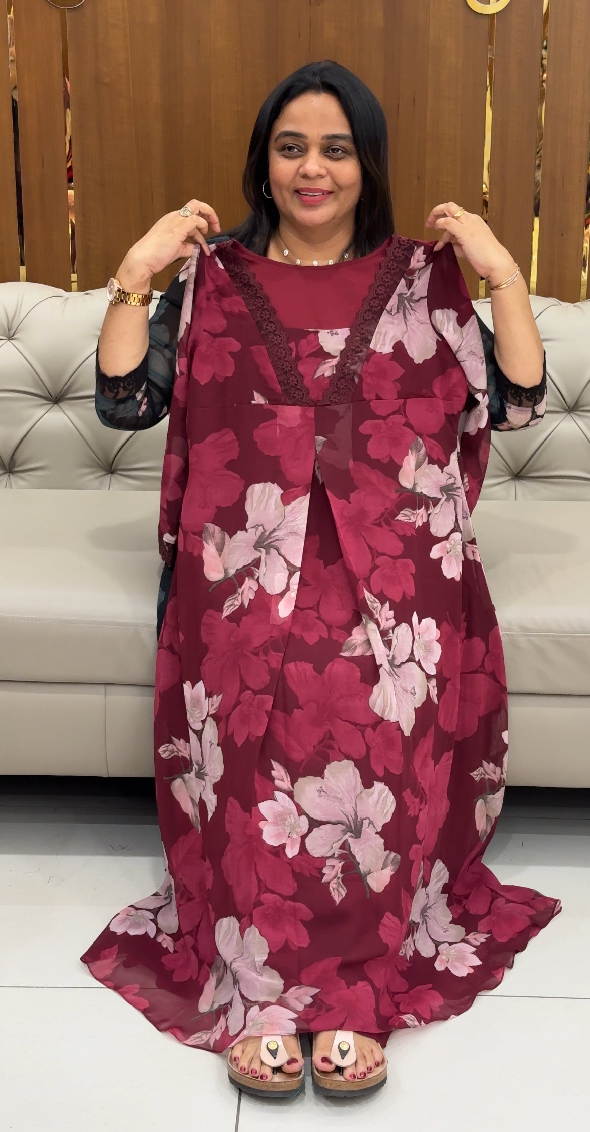 IHA'S IN-HOUSE PRINTED ALINE TOPS  - IHA 29200