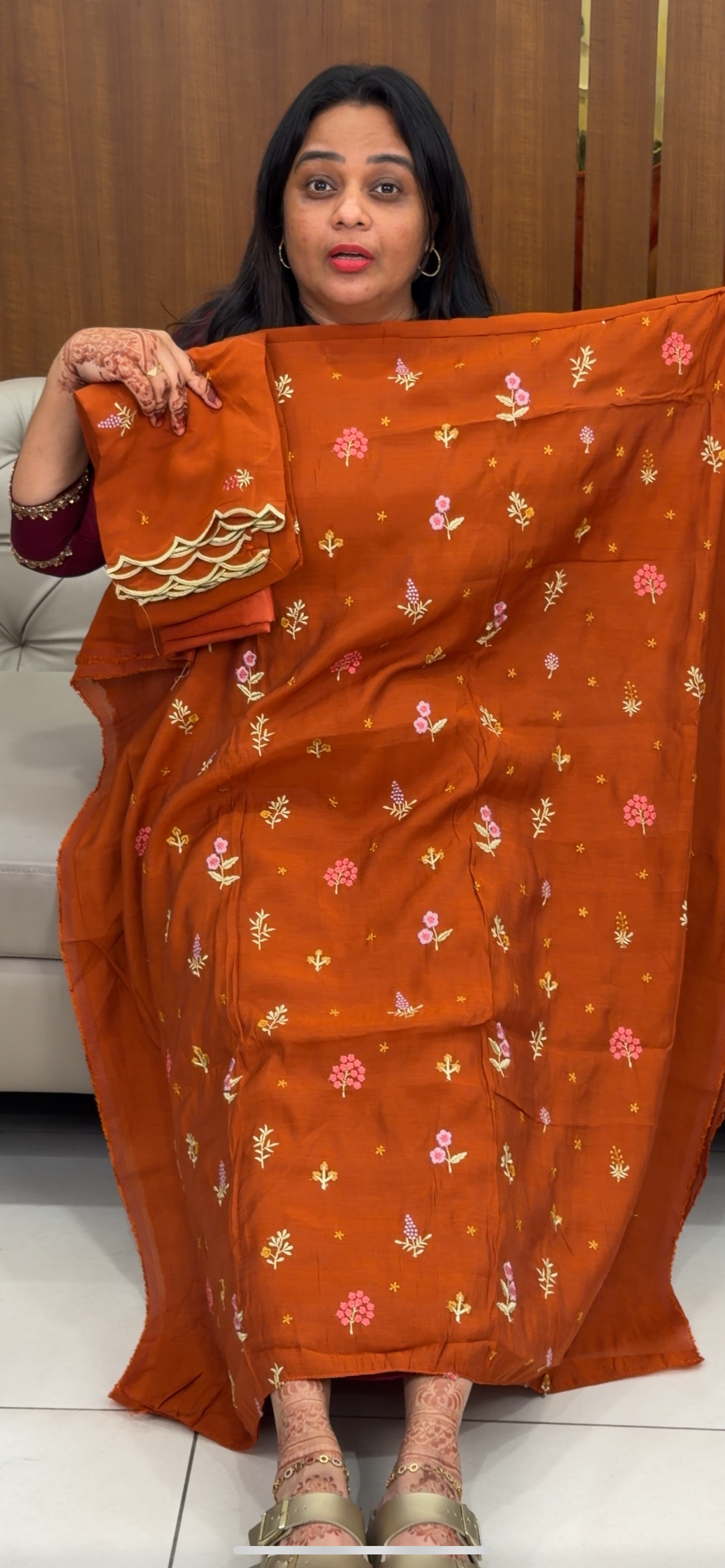 MALAI CHANDERI UNSTITCHED SALWAR SUITS - IHA 30063