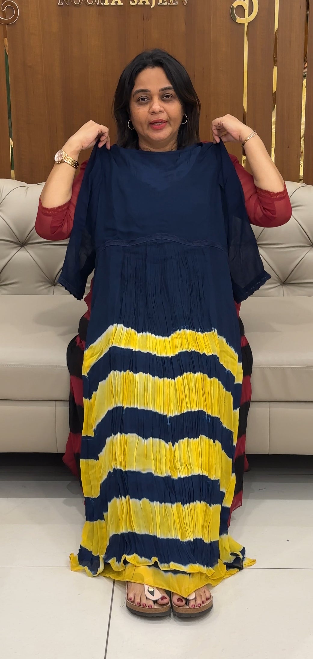 IHA'S IN-HOUSE GEORGETTE ALINE TOPS - IHA 28675