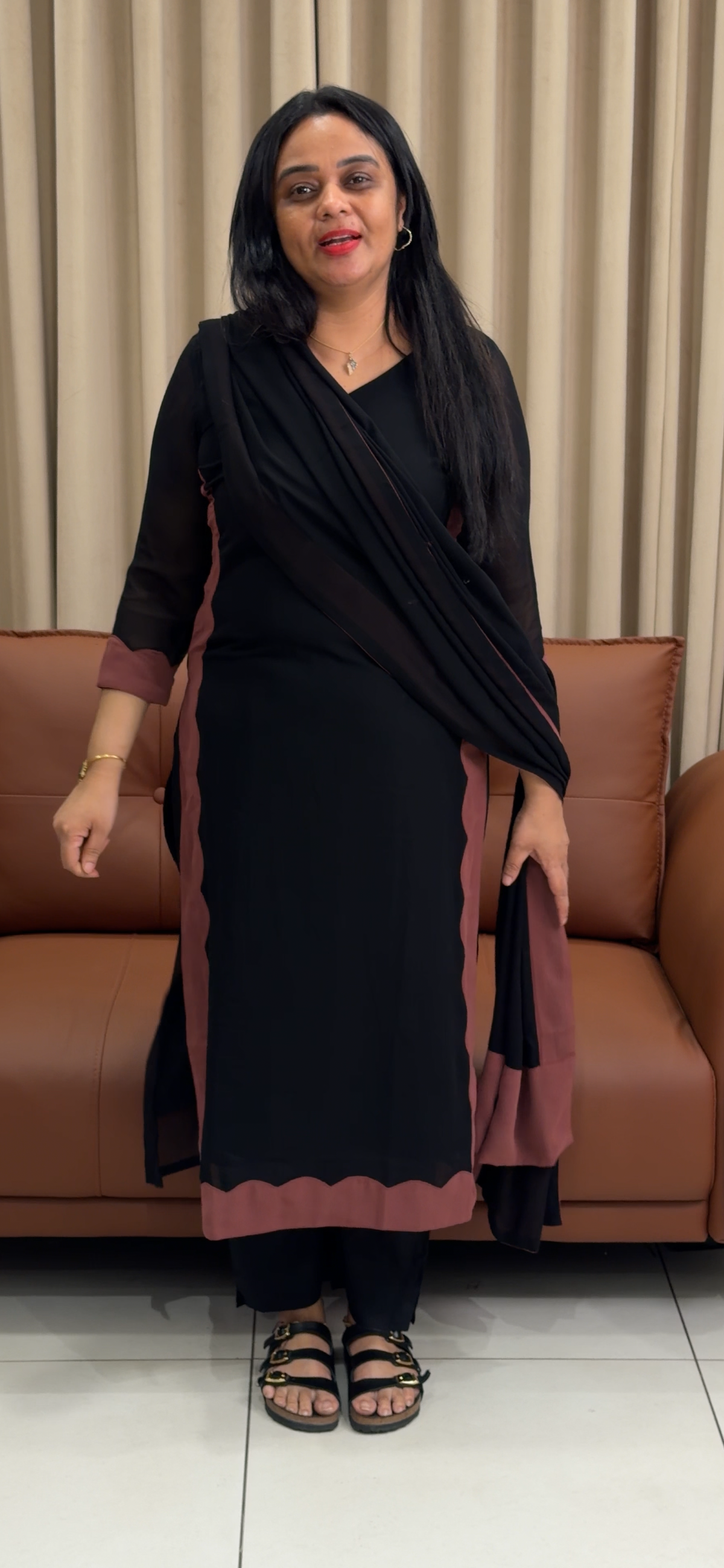 IHA'S IN-HOUSE FAUX GEORGETTE TOP AND DUPATTA - IHA 35263