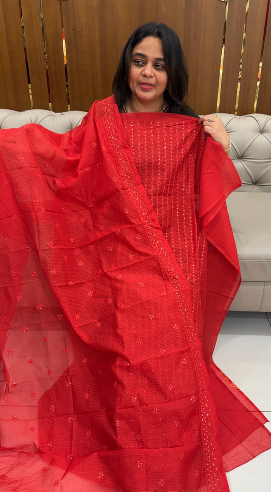 NET KOTA UNSTITCHED SALWAR SUITS - IHA 26928