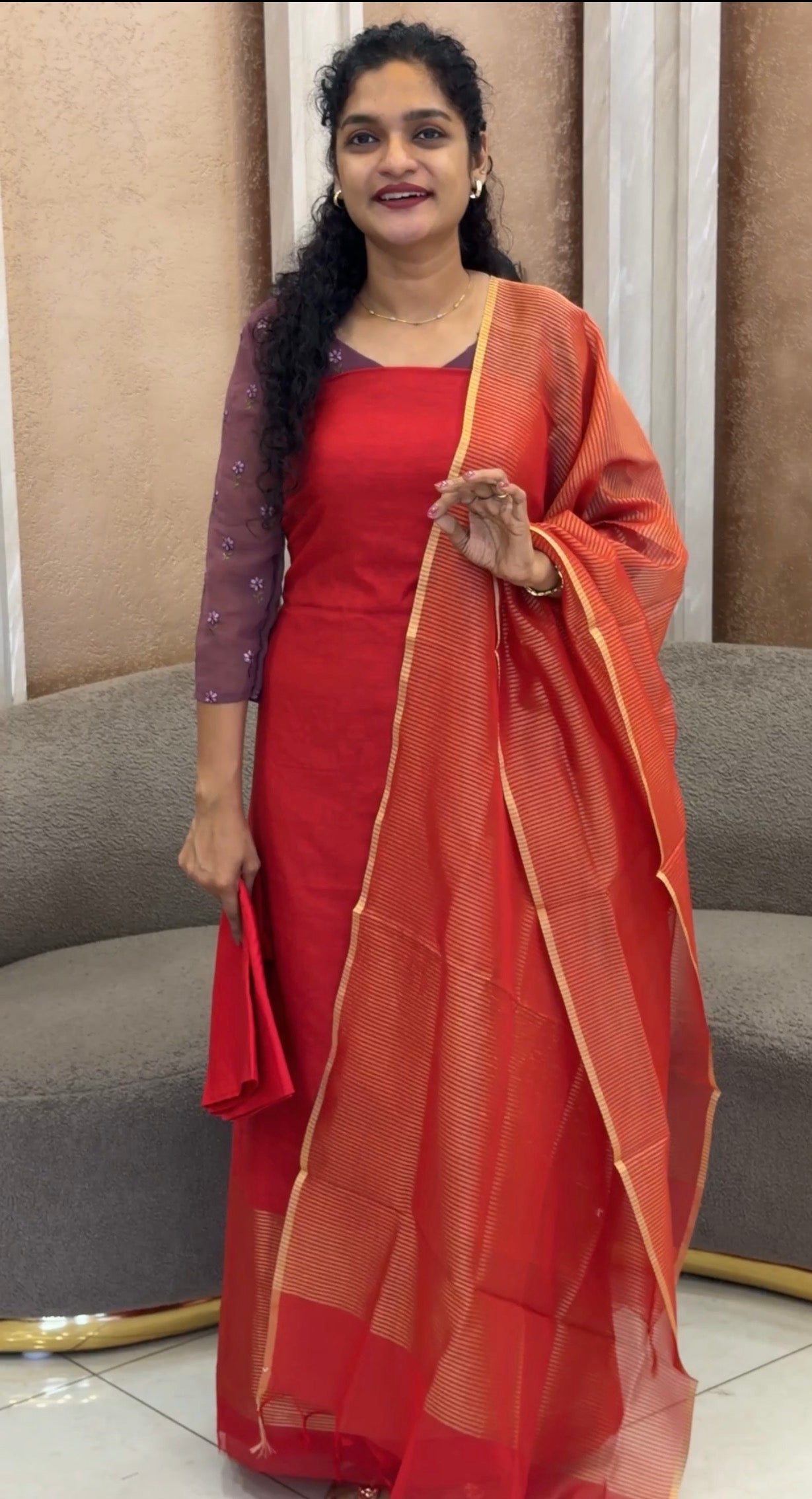MUL CHANDERI UNSTITCHED SALWAR SUITS - IHA 33291