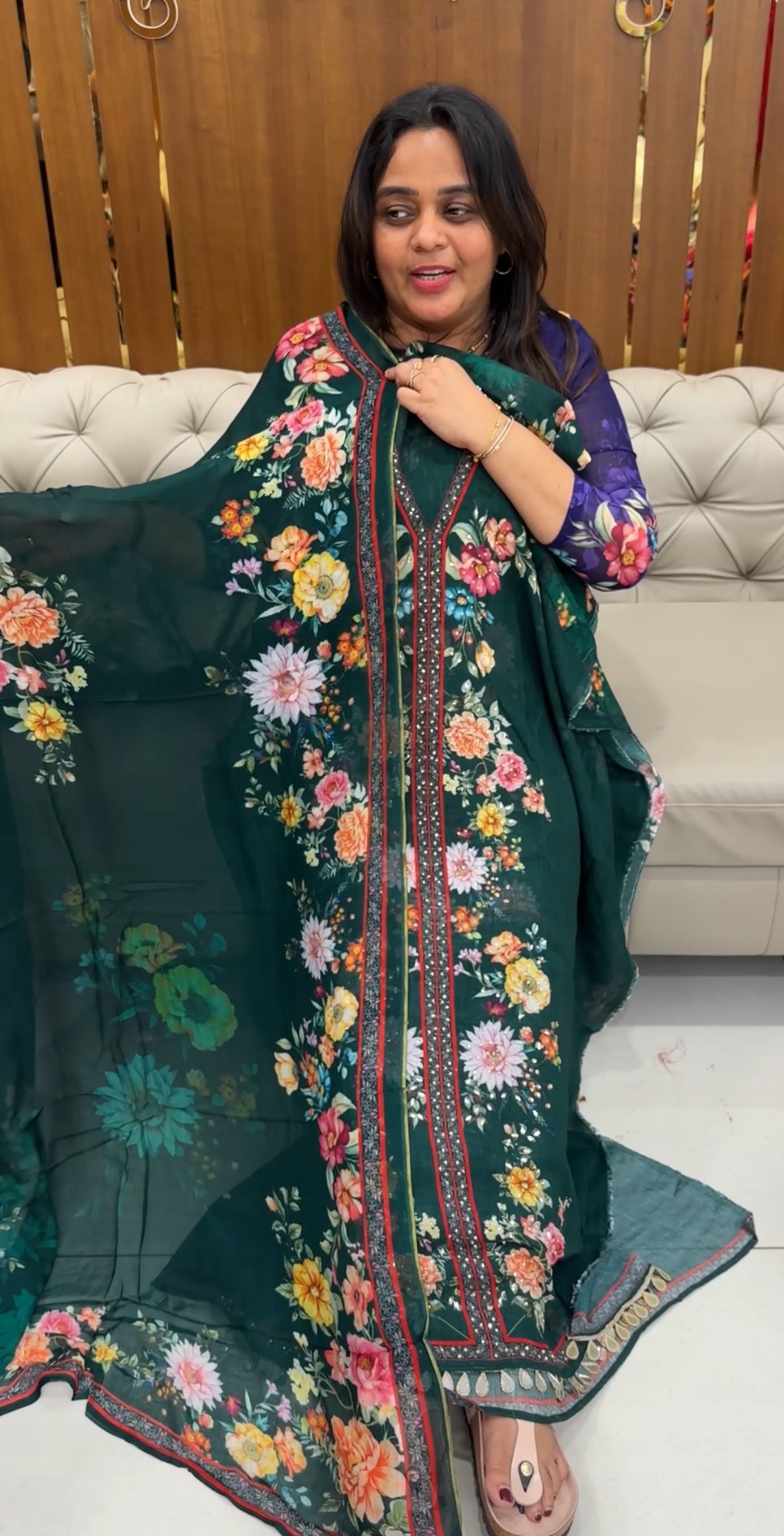 FORWARD PRINTED LINEN UNSTITCHED SALWAR SUITS - IHA 26864