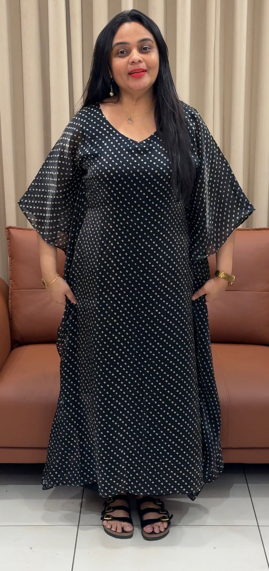 IHA'S IN-HOUSE BANDHEJ PRINTED KAFTAN TOPS - IHA 35404