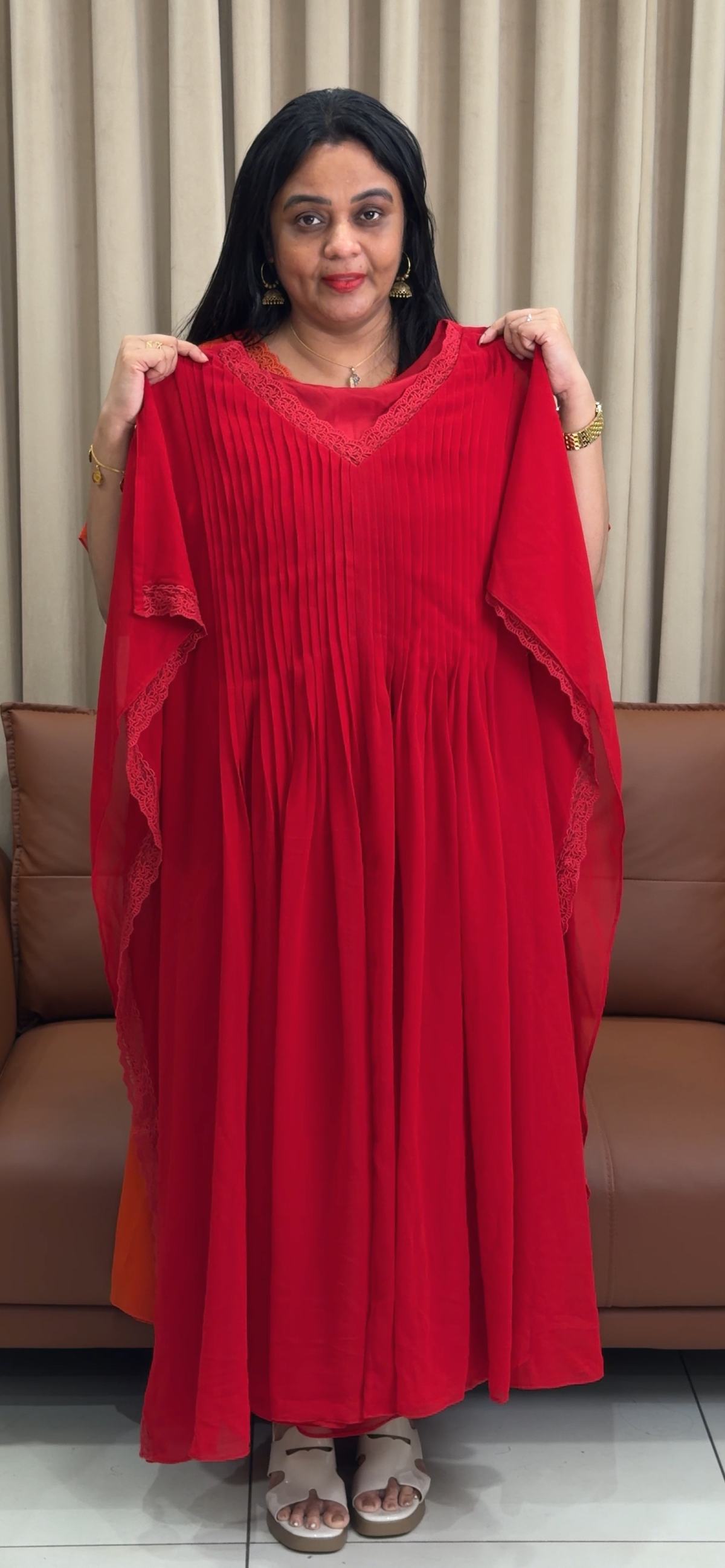 IHA'S IN-HOUSE FAUX GEORGETTE KAFTAN TOPS - IHA 35781