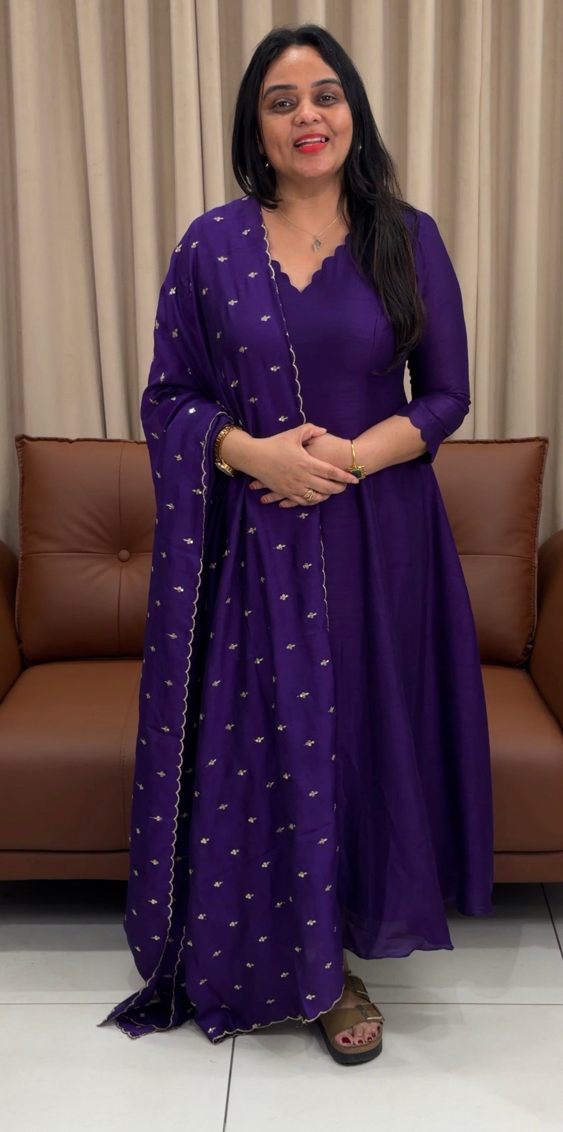 IHA'S IN-HOUSE SEMI RAW SILK SLITTED TOP AND DUPATTA - IHA 33426
