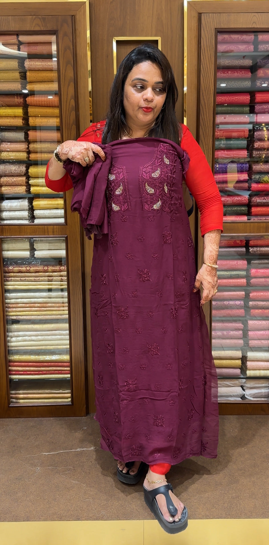 LUCKNOWI UNSTITCHED SALWAR SUITS - IHA 23686