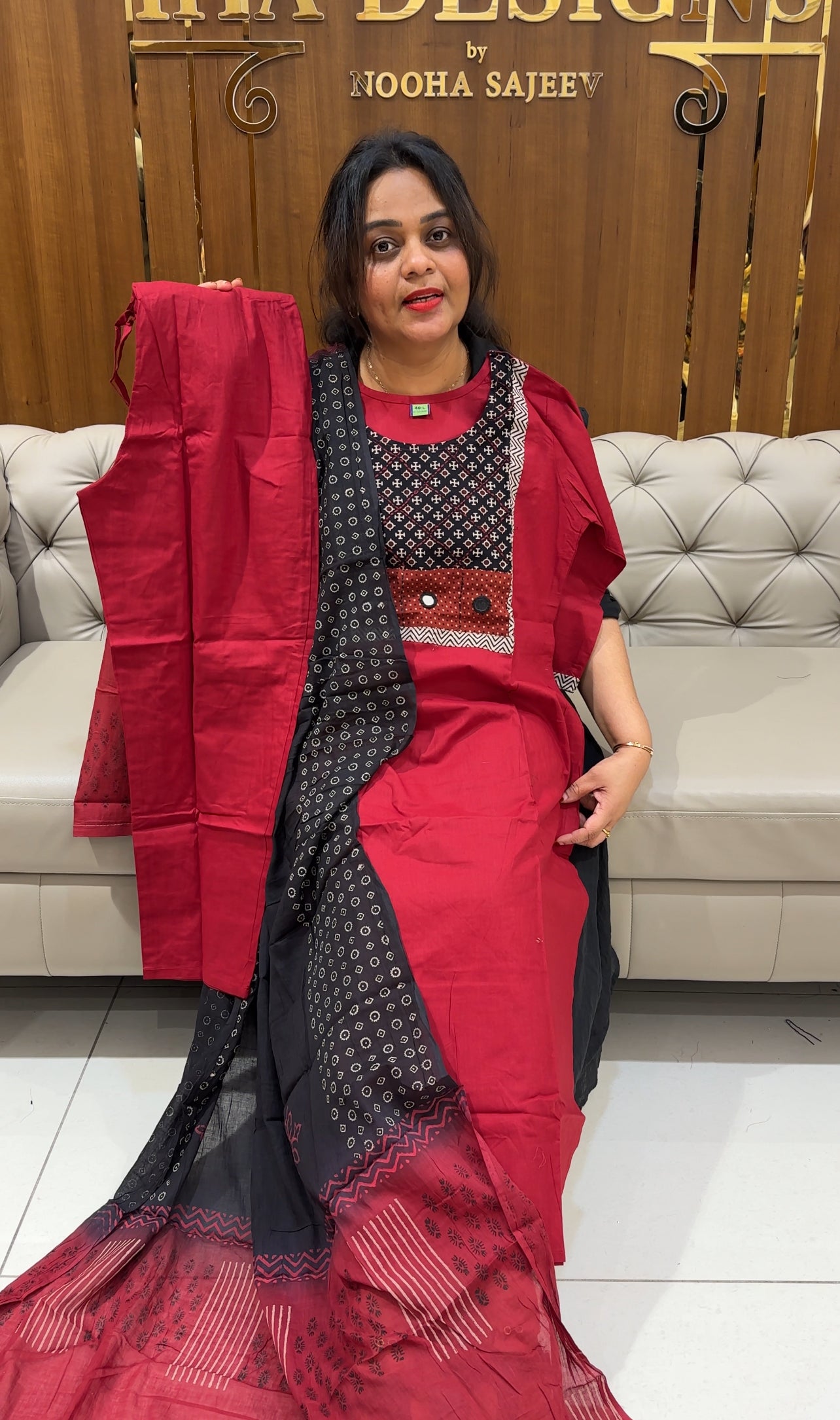 COTTON TOP, BOTTOM AND DUPATTA - IHA 25106