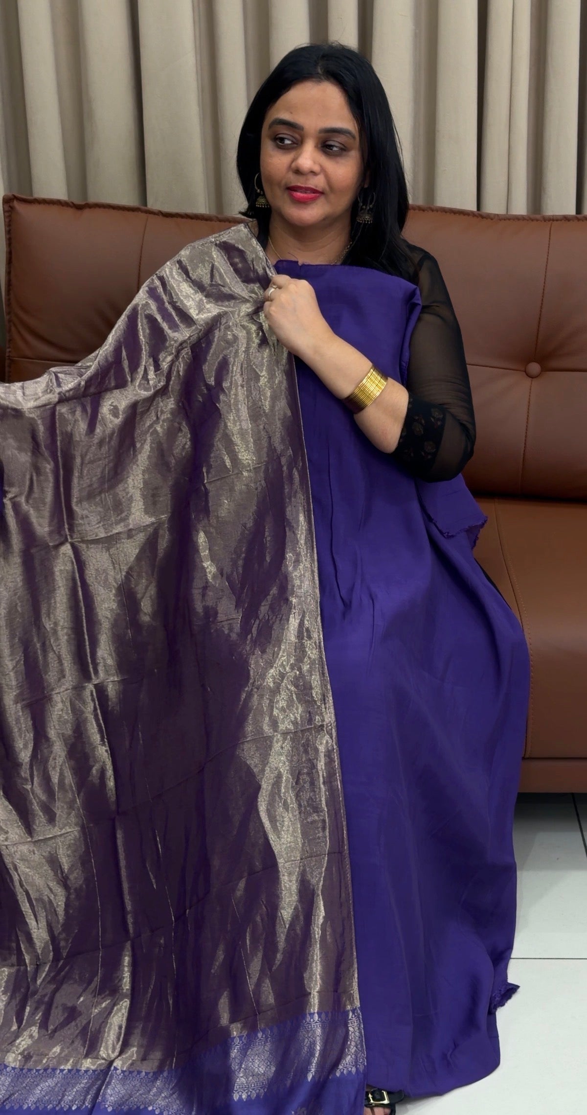MALAI CHANDERI UNSTITCHED SALWAR SUIUTS - IHA 34104