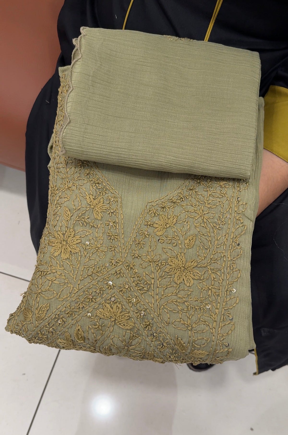 LUCKNOWI CHIKANKARI UNSTITCHED SALWAR SUITS -IHA 35401