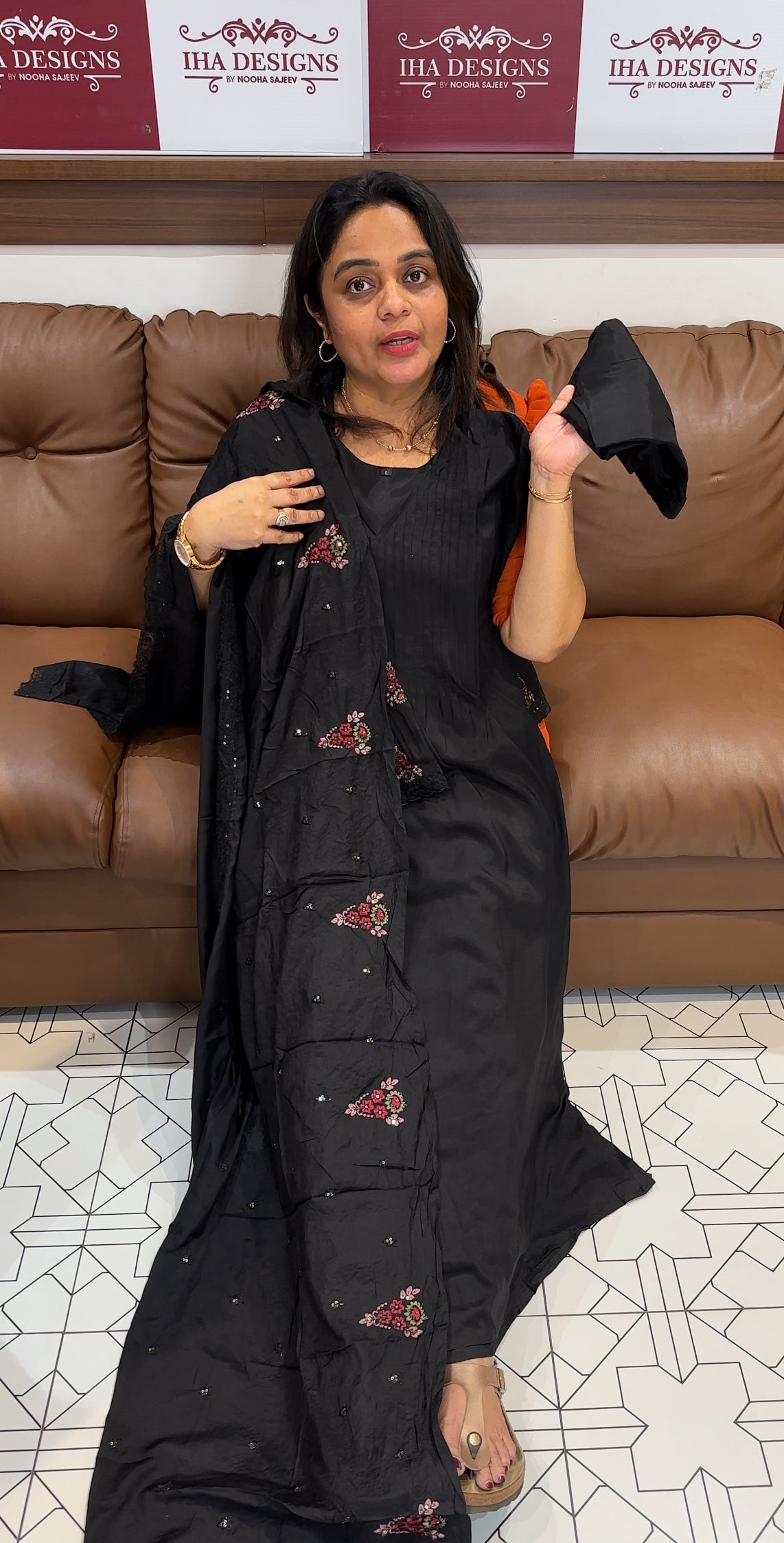 MUSLIN SLIK TOP,BOTTOM AND DUPATTA - IHA 26445