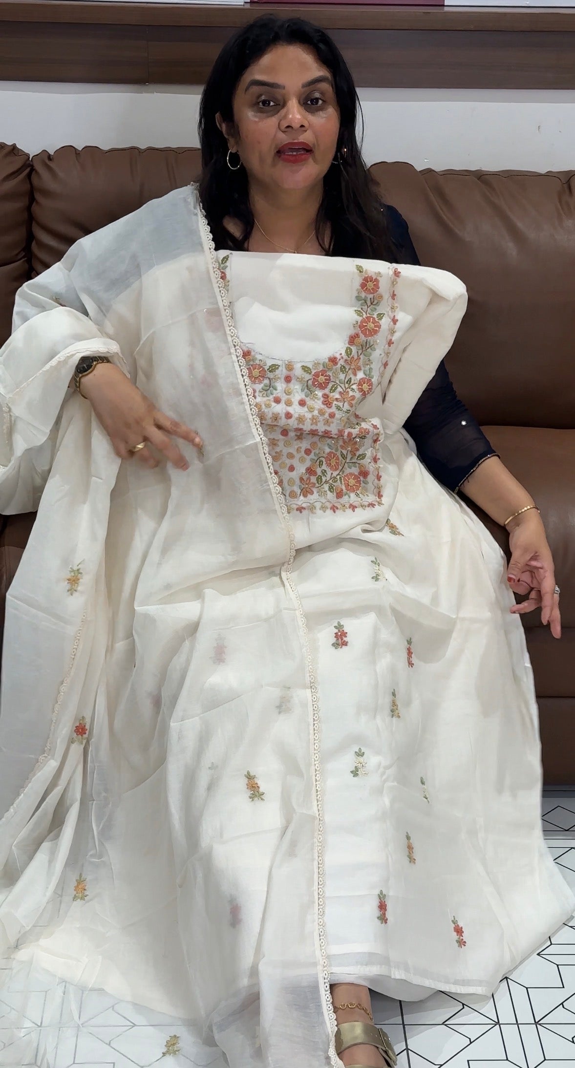 MUL CHANDERI UNSTITCHED SALWAR SUITS - IHA 31200