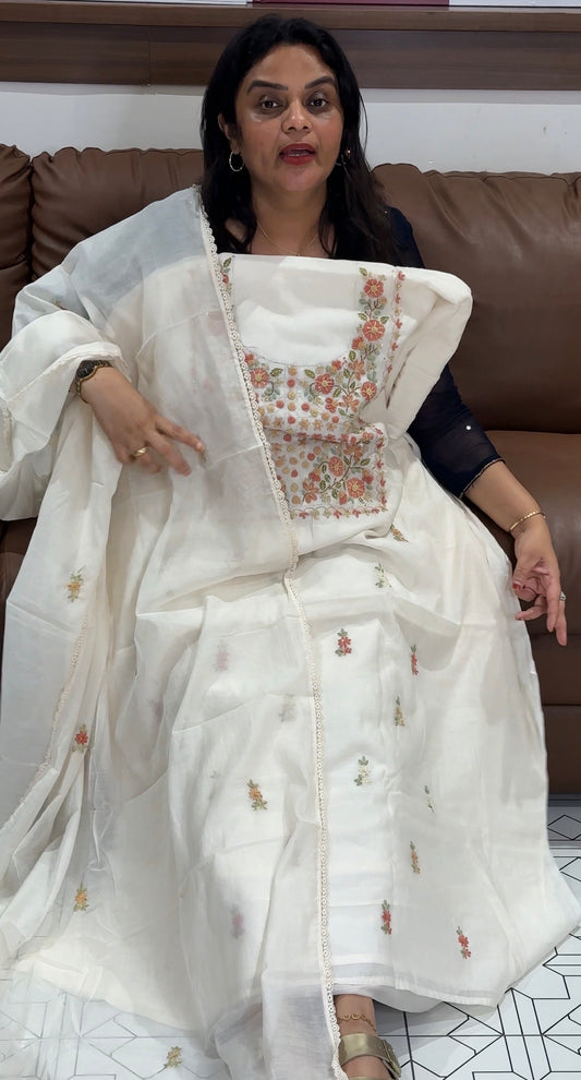 MUL CHANDERI UNSTITCHED SALWAR SUITS - IHA 31200