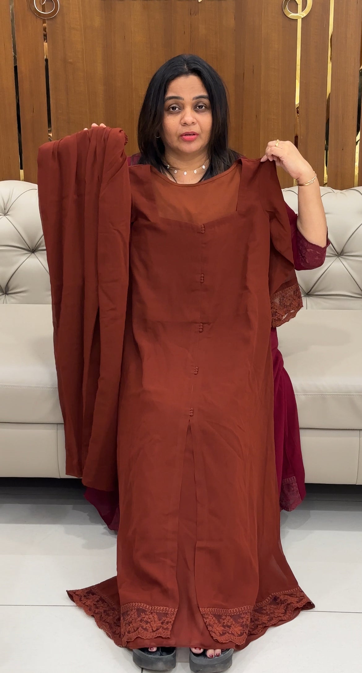 IHA'S IN-HOUSE GEORGETTE CO-ORDS SETS - IHA 28263