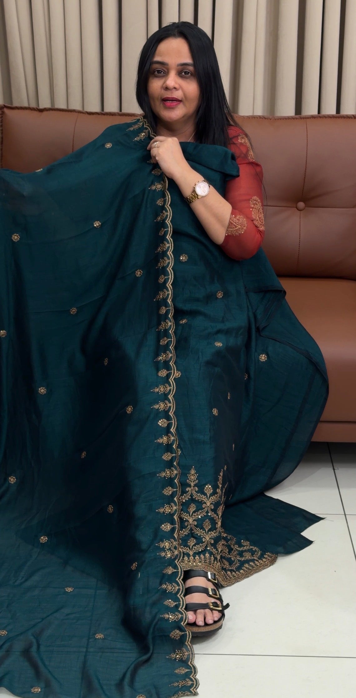 SEMI RAW SILK UNSTITCHED SALWAR SUITS - IHA 34703